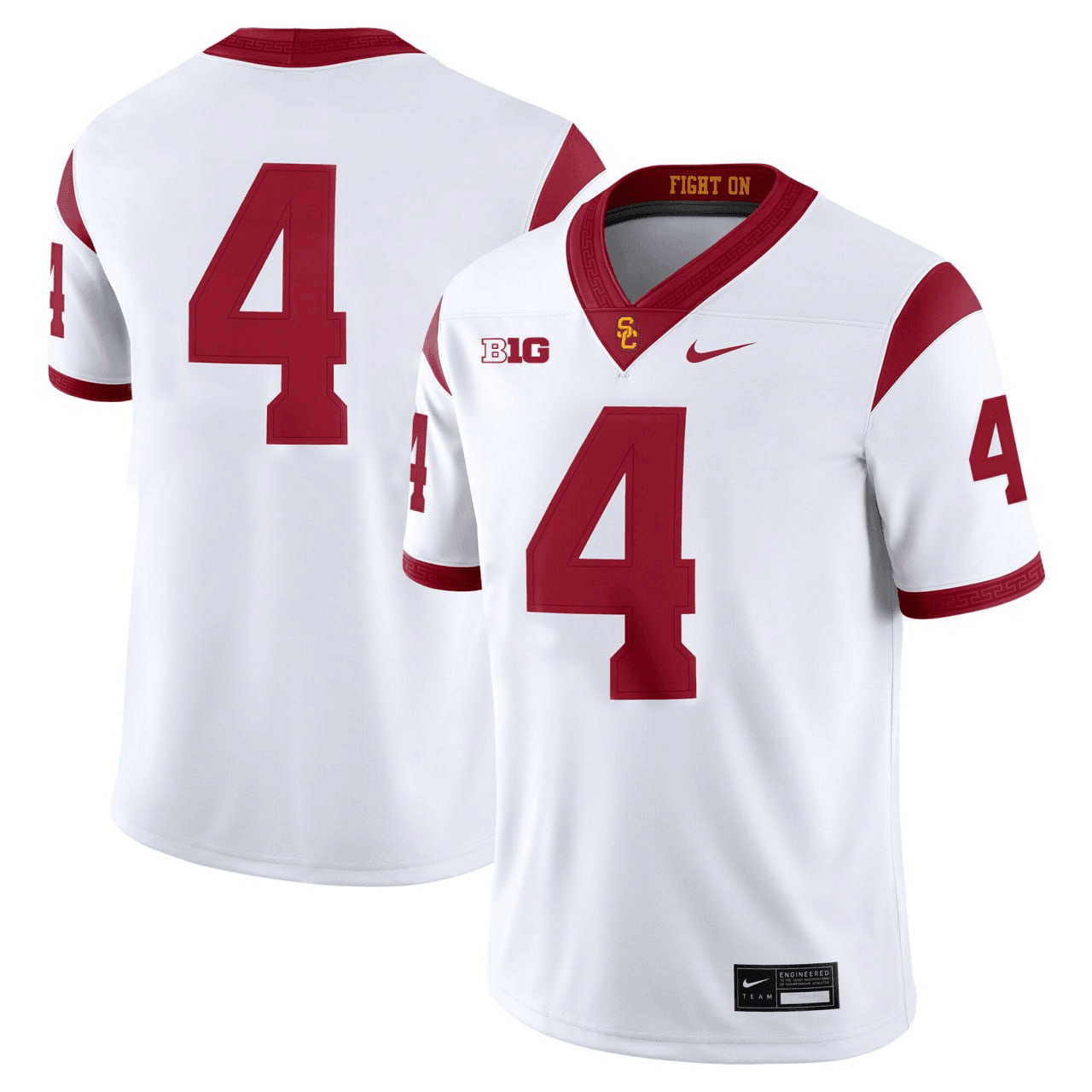 # 4 USC Trojans 2024 White Vapor Limited Customized Jersey  All stitched