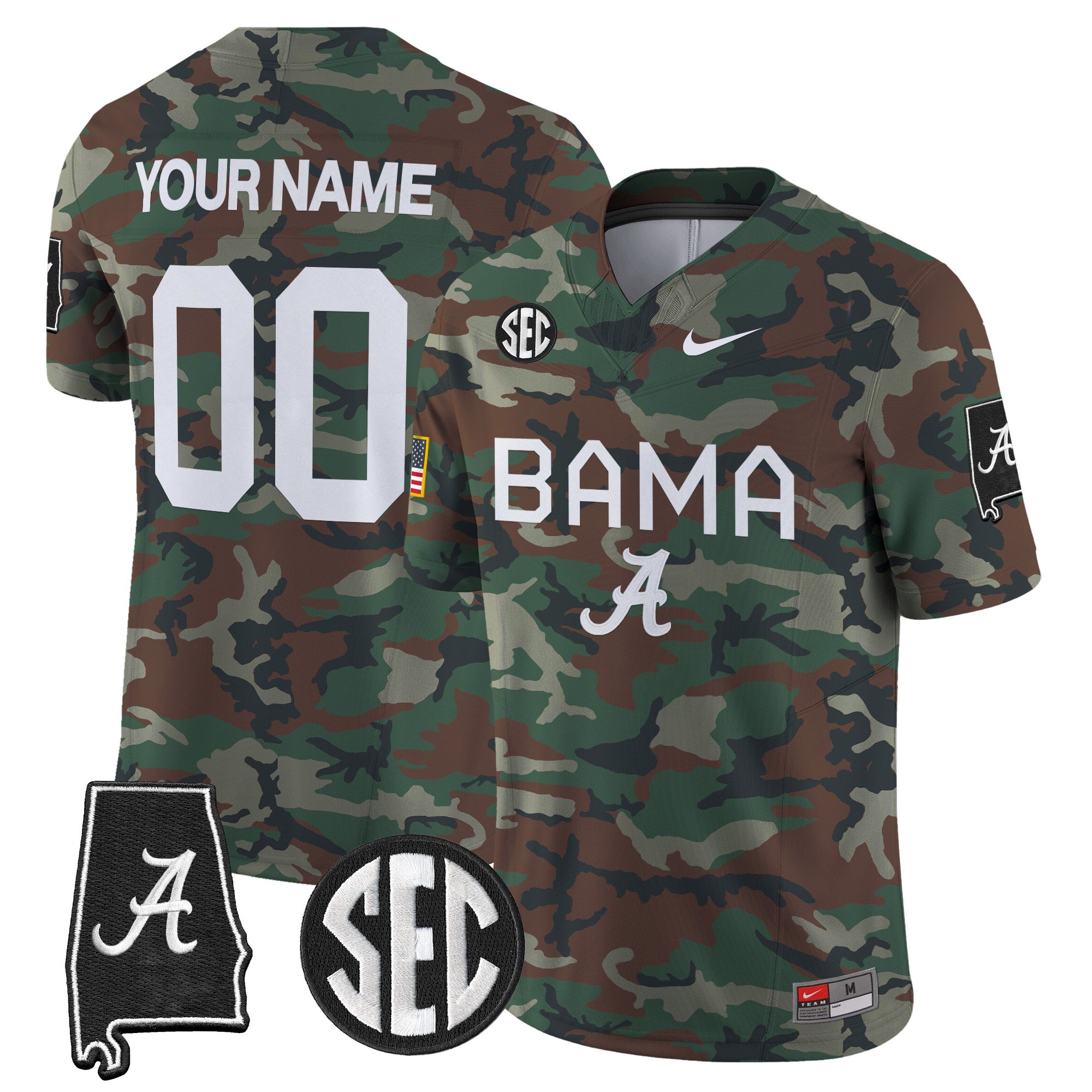 Alabama Crimson Tide 2024 Military Vapor Limited Custom Jersey All Stitched