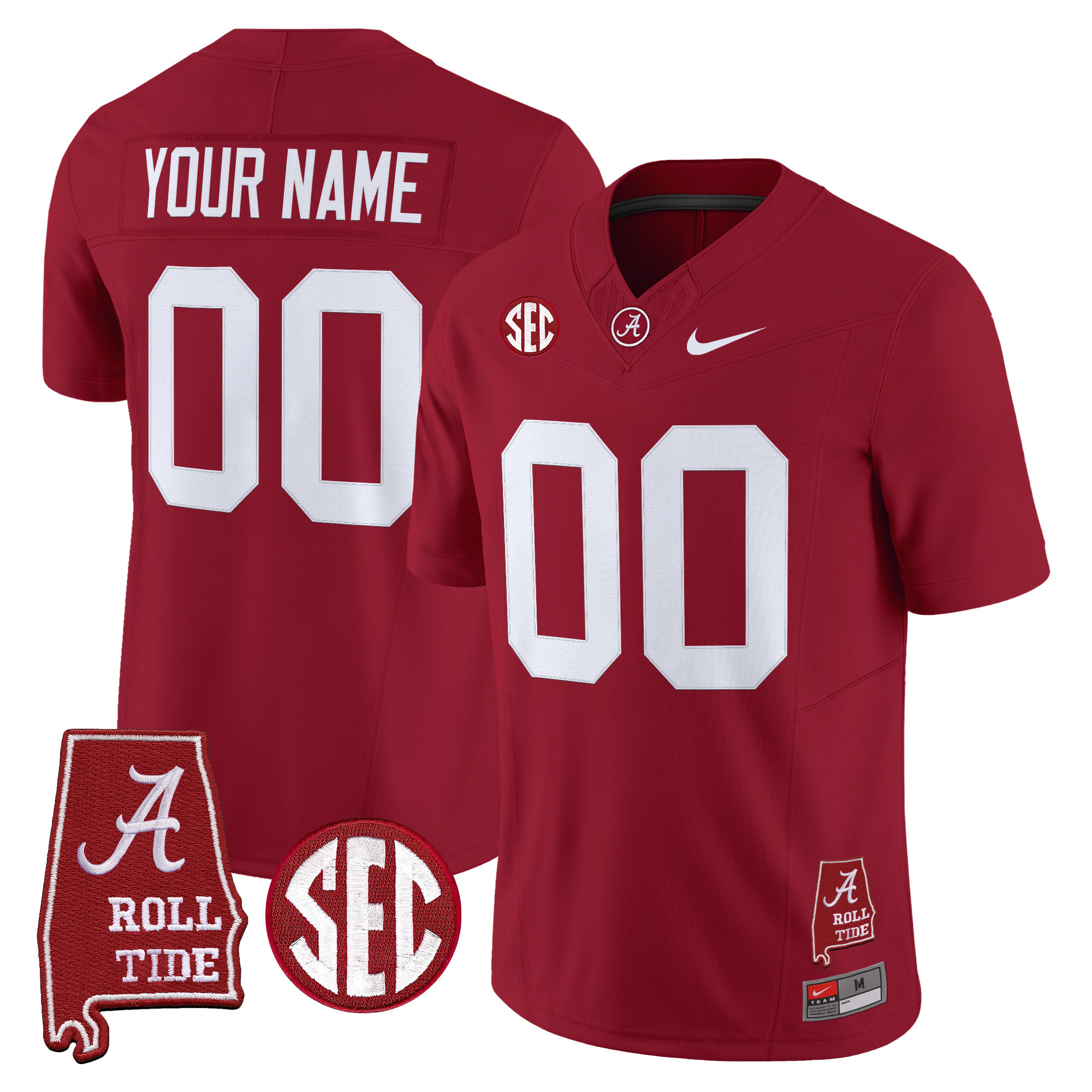 Alabama Crimson Tide 2025 Vapor Limited Custom Jersey  Alabama Map  All Stitched