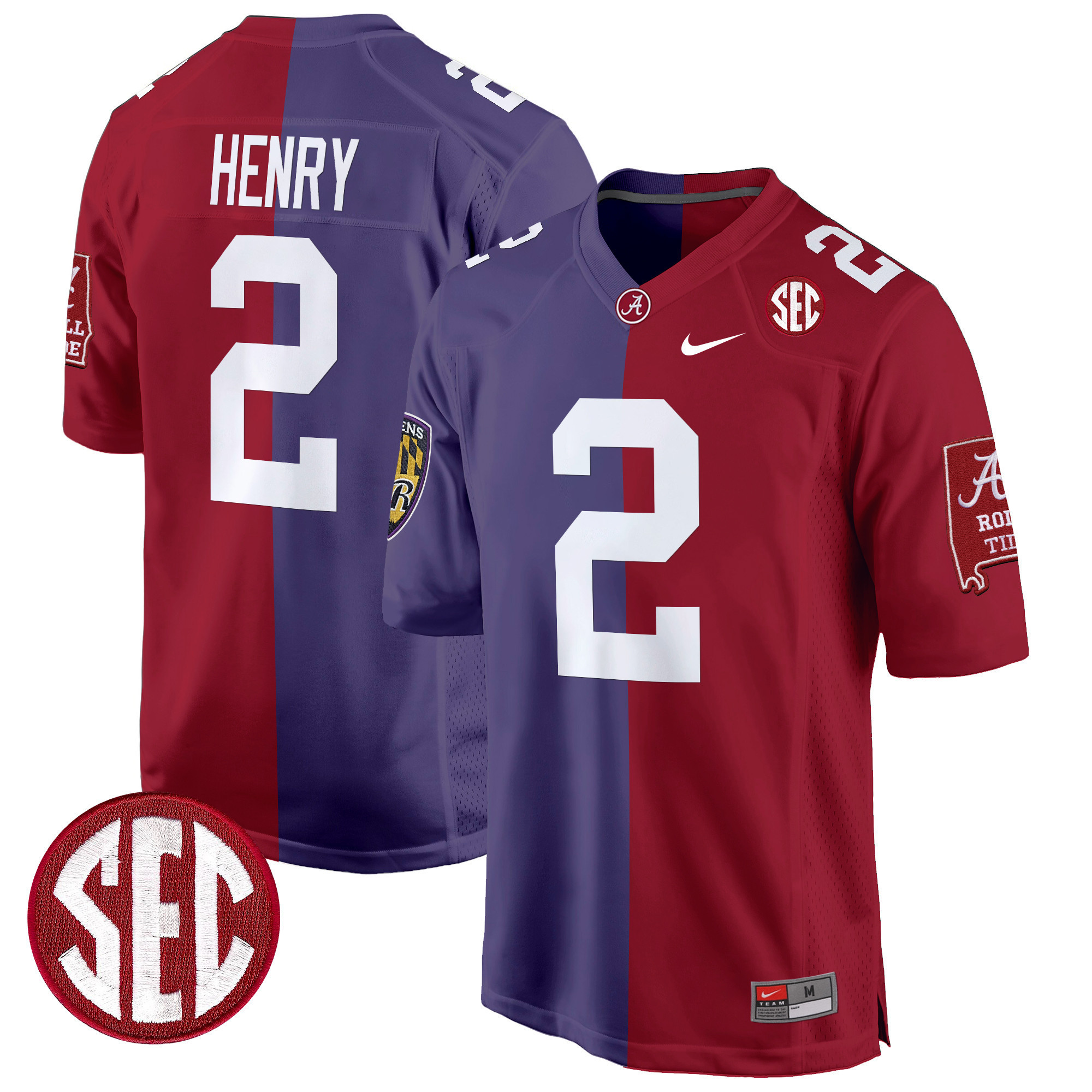 Alabama Crimson Tide Split Game Jersey All Stitched