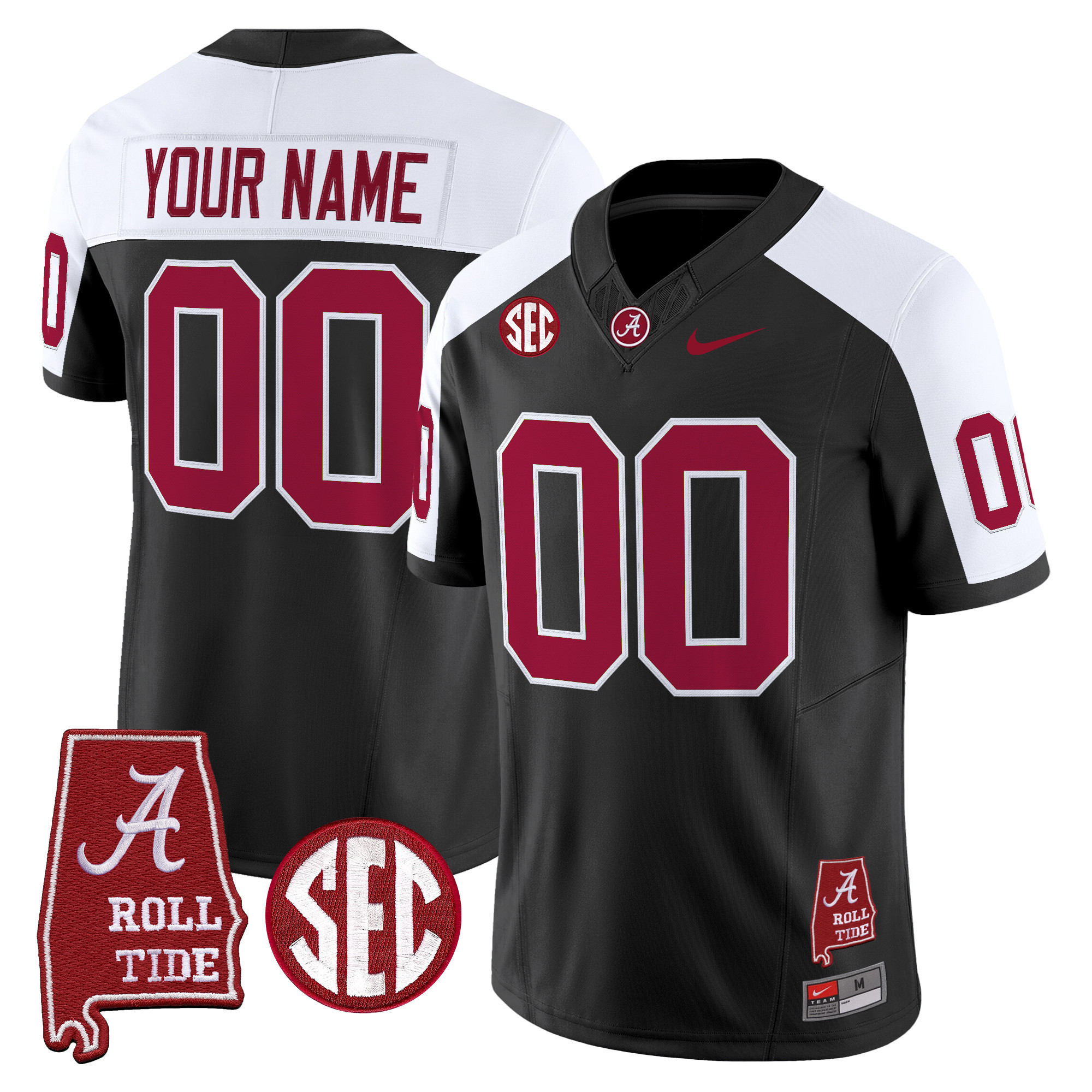 Alabama Crimson Tide Throwback Vapor Limited Custom Jersey  Alabama Map  All Stitched