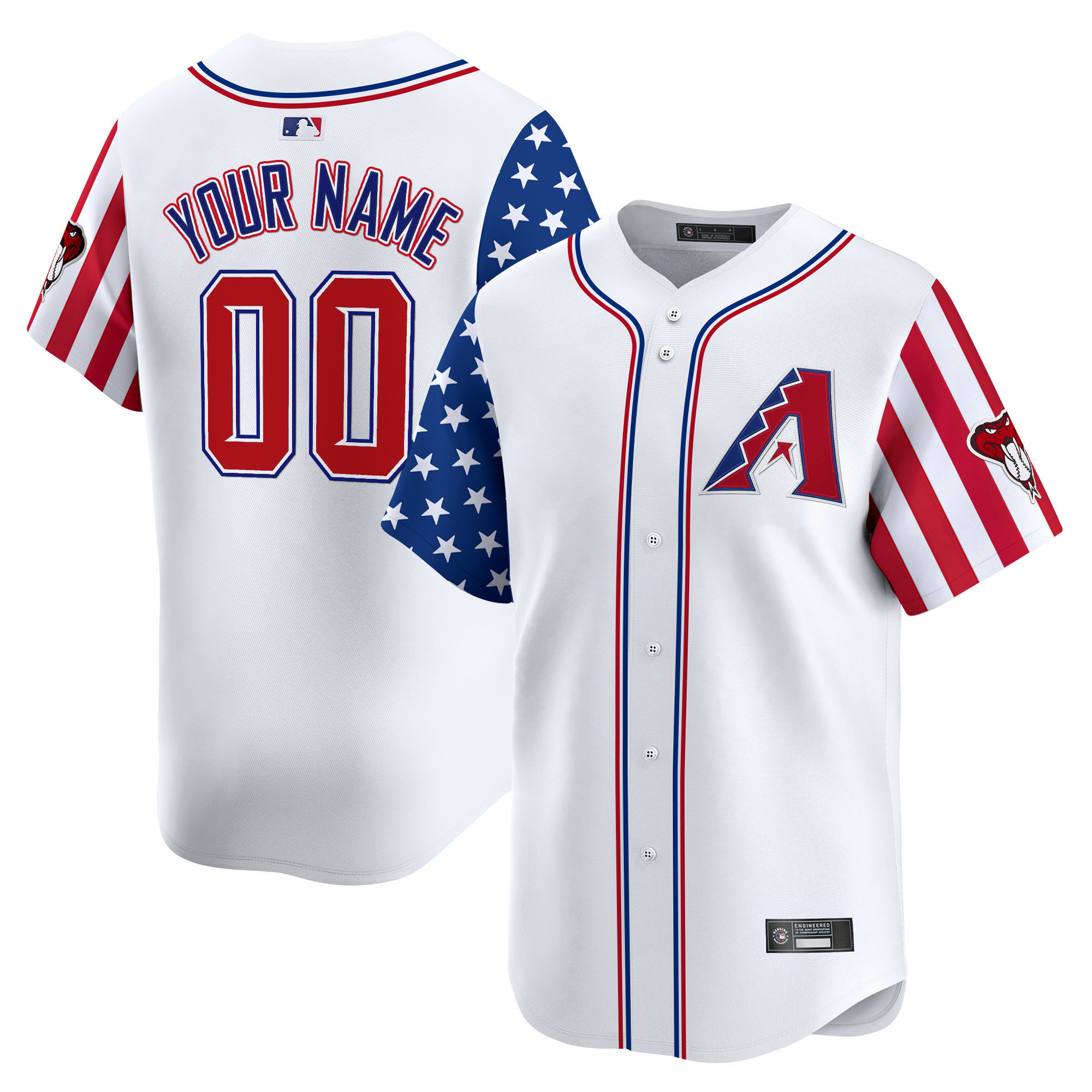 Arizona Diamondbacks 2025 Independence Day Vapor Premier Limited Custom Jersey  All Stitched