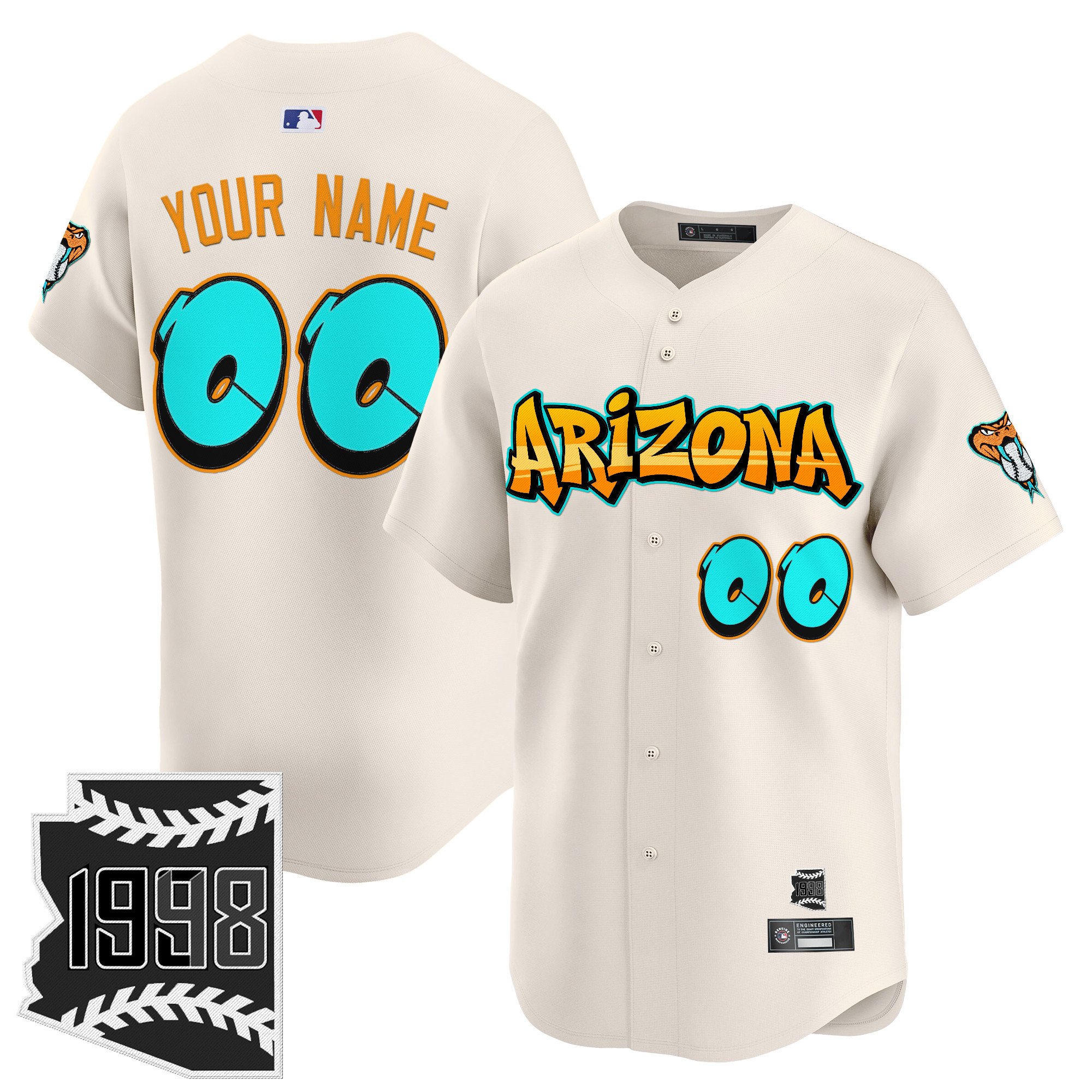 Arizona Diamondbacks Graffiti Desert Ink Edition Vapor Premier Limited Custom Jersey  All Stitched