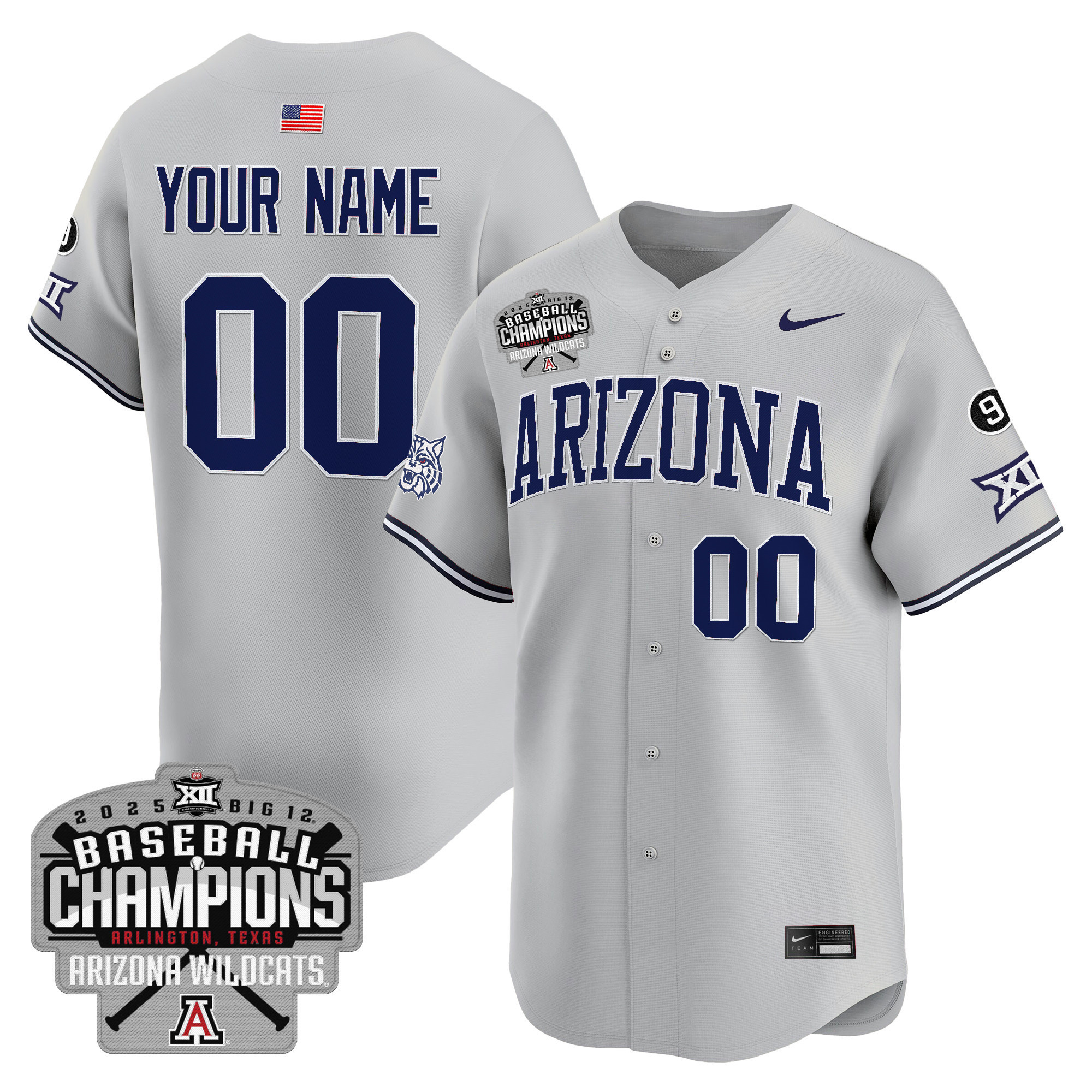 Arizona Wildcats 2025 Big 12 Champions Vapor Premier Limited Custom Jersey  All Stitched