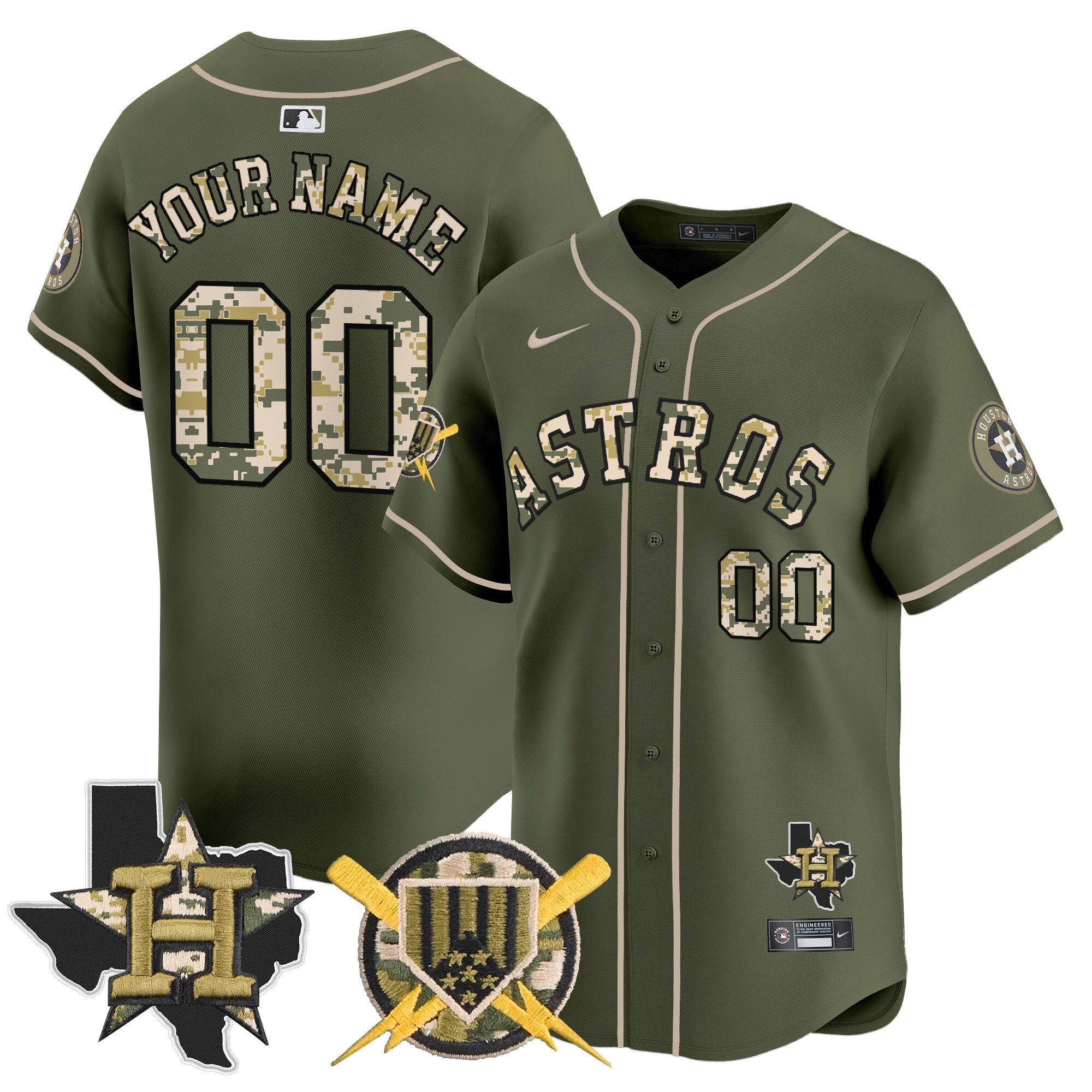 Astros Armed Forces Day Vapor Premier Limited Custom Jersey V2  All Stitched