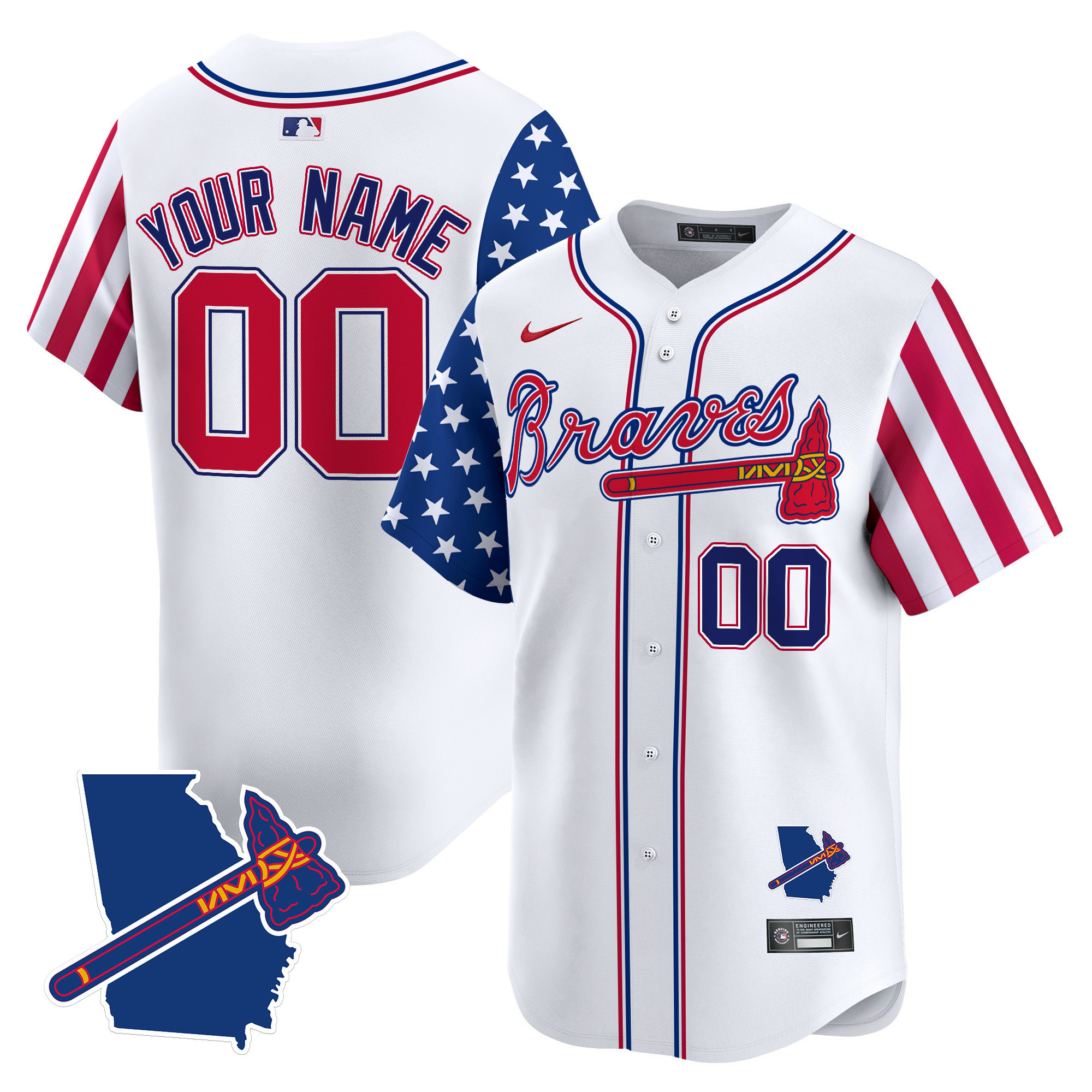 Atlanta Braves 2025 Independence Day Vapor Premier Limited Custom Jersey  All Stitched