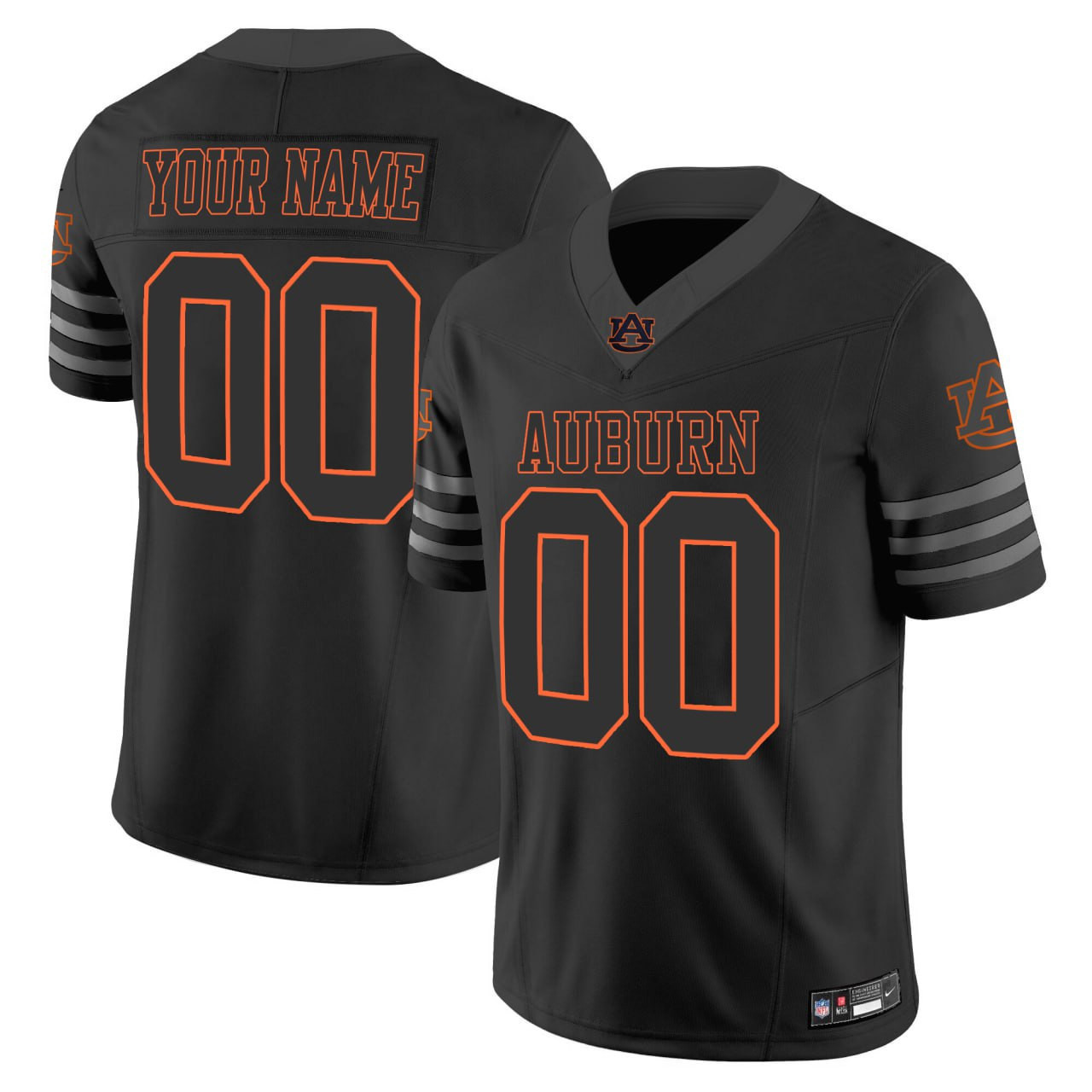 Auburn Tigers Black Orange Vapor Limited Custom Jersey All Stitched