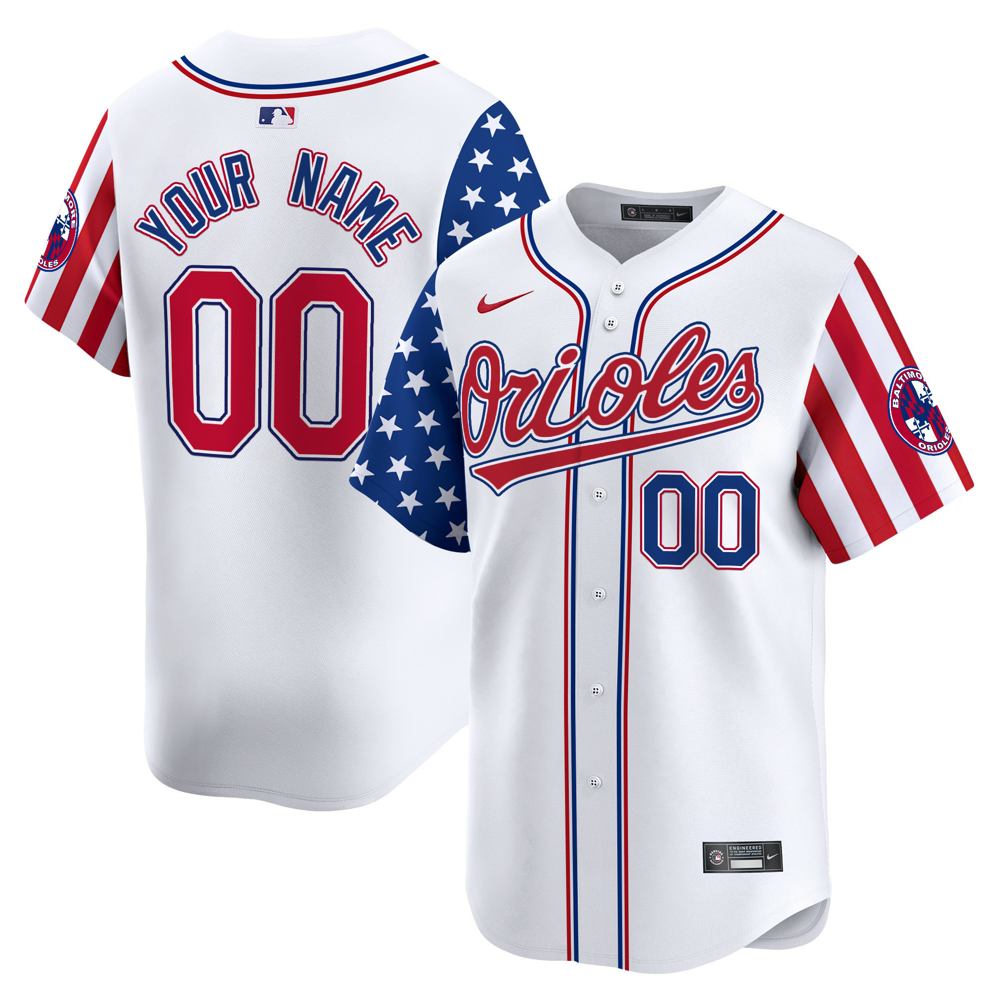 Baltimore Orioles 2025 Independence Day Vapor Premier Limited Custom Jersey  All Stitched