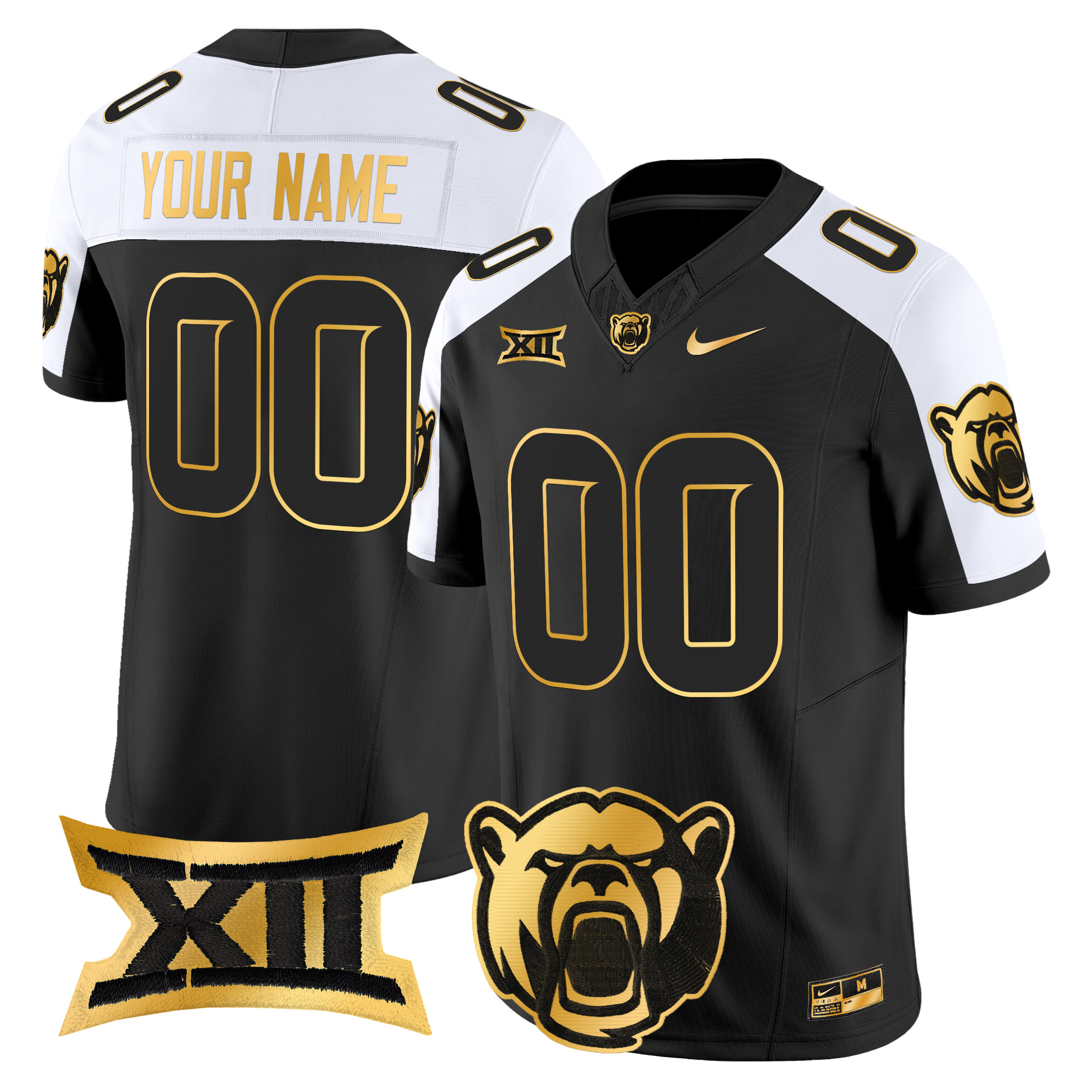 Baylor Bears 2024 Gold Vapor Limited Custom Jersey All stitched