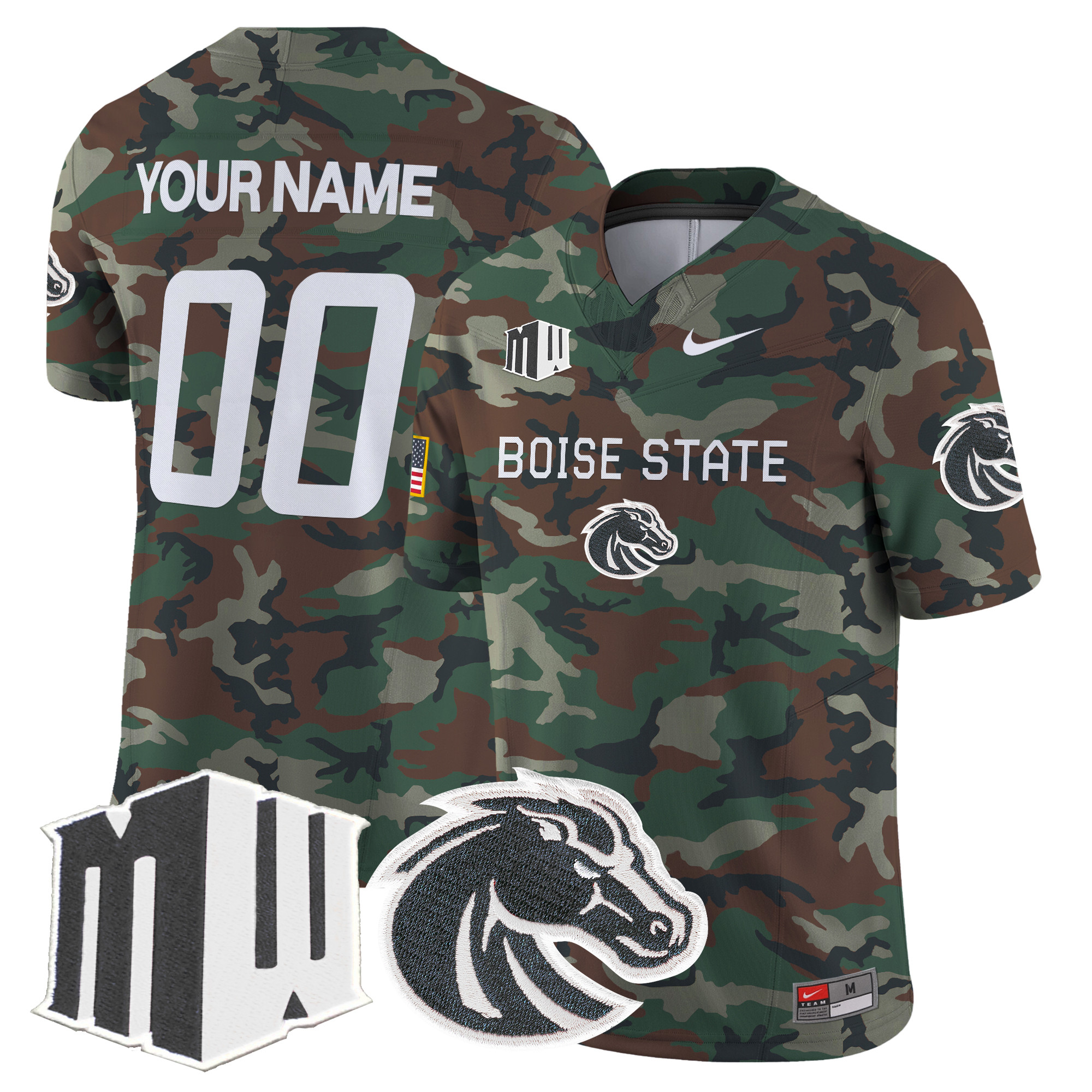 Boise State Broncos 2024 Military Vapor Limited Custom Jersey All Stitched