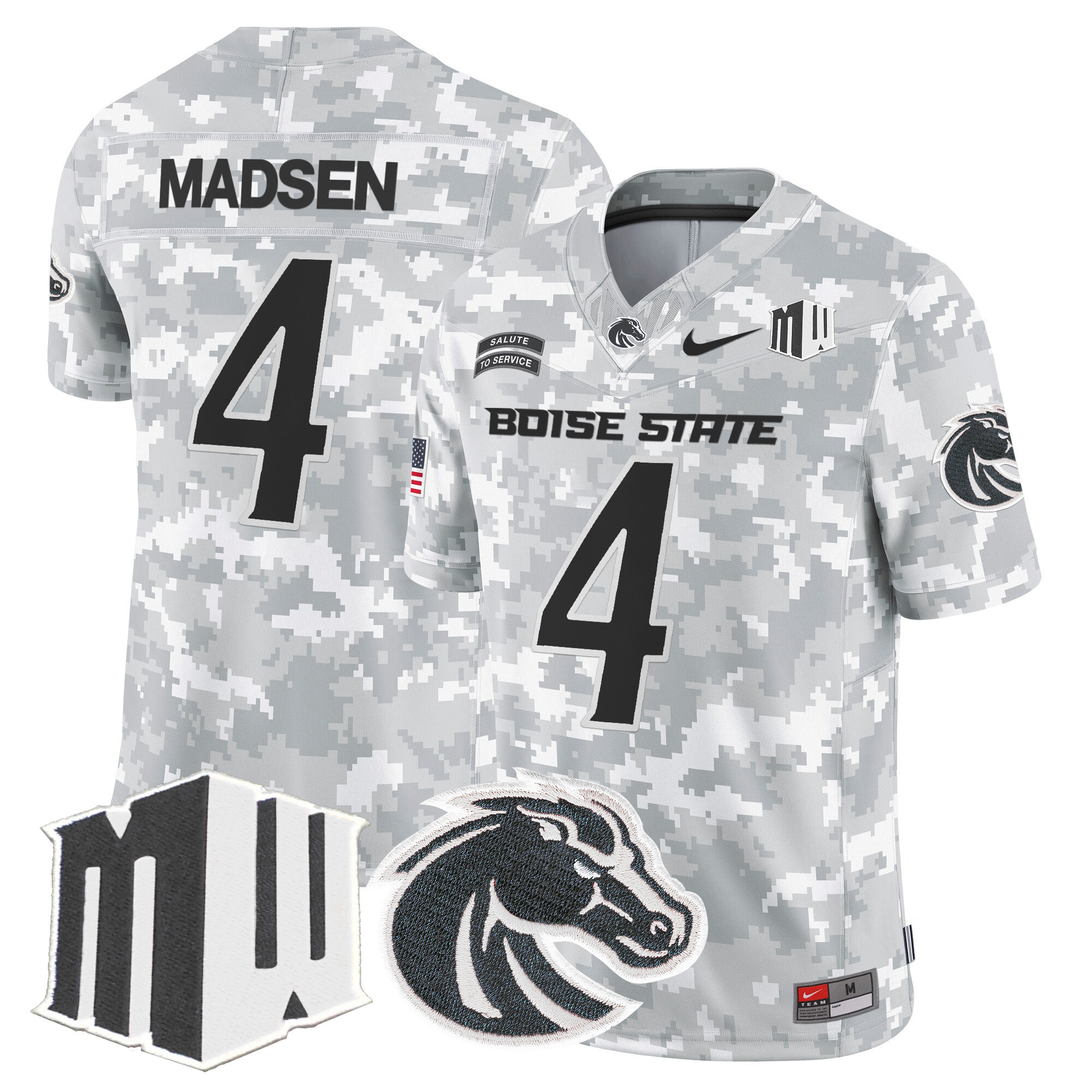 Boise State Broncos 2024 Salute to Service Vapor Limited Jersey Arctic Camo All Stitched