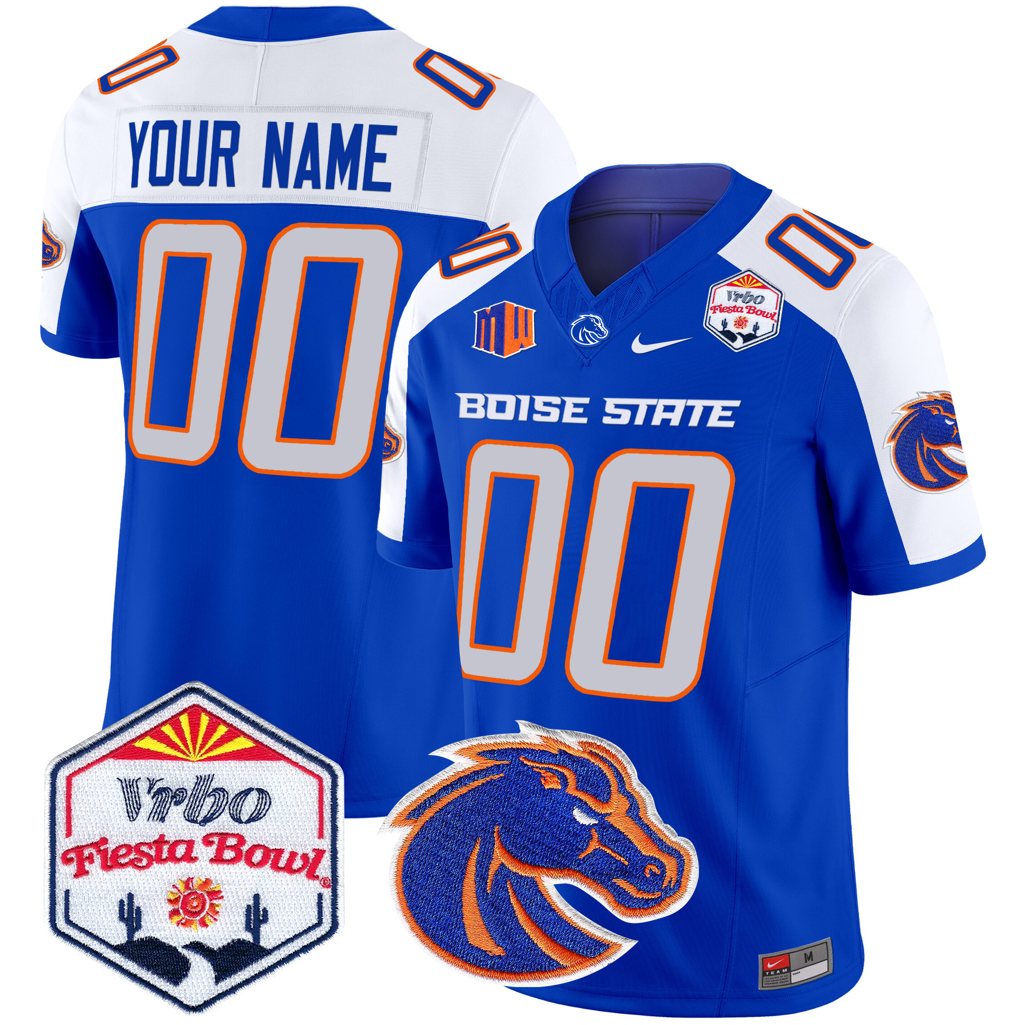 Boise State Broncos 2024 The Fiesta Bowl Patch Vapor Limited Custom Jersey All Stitched