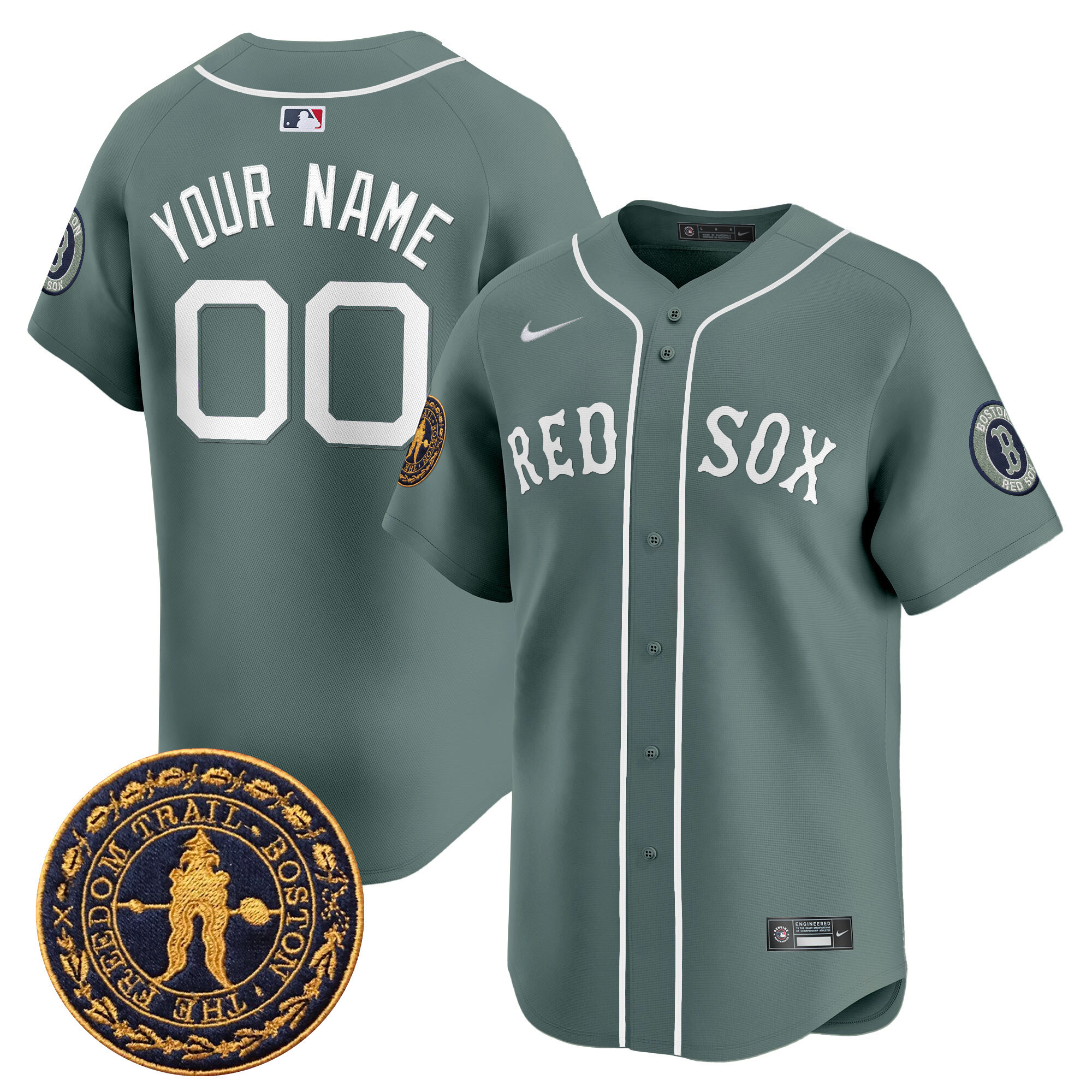 Boston Red Sox Freedom Trail Patch Vapor Premier Limited Custom Jersey  All Stitched