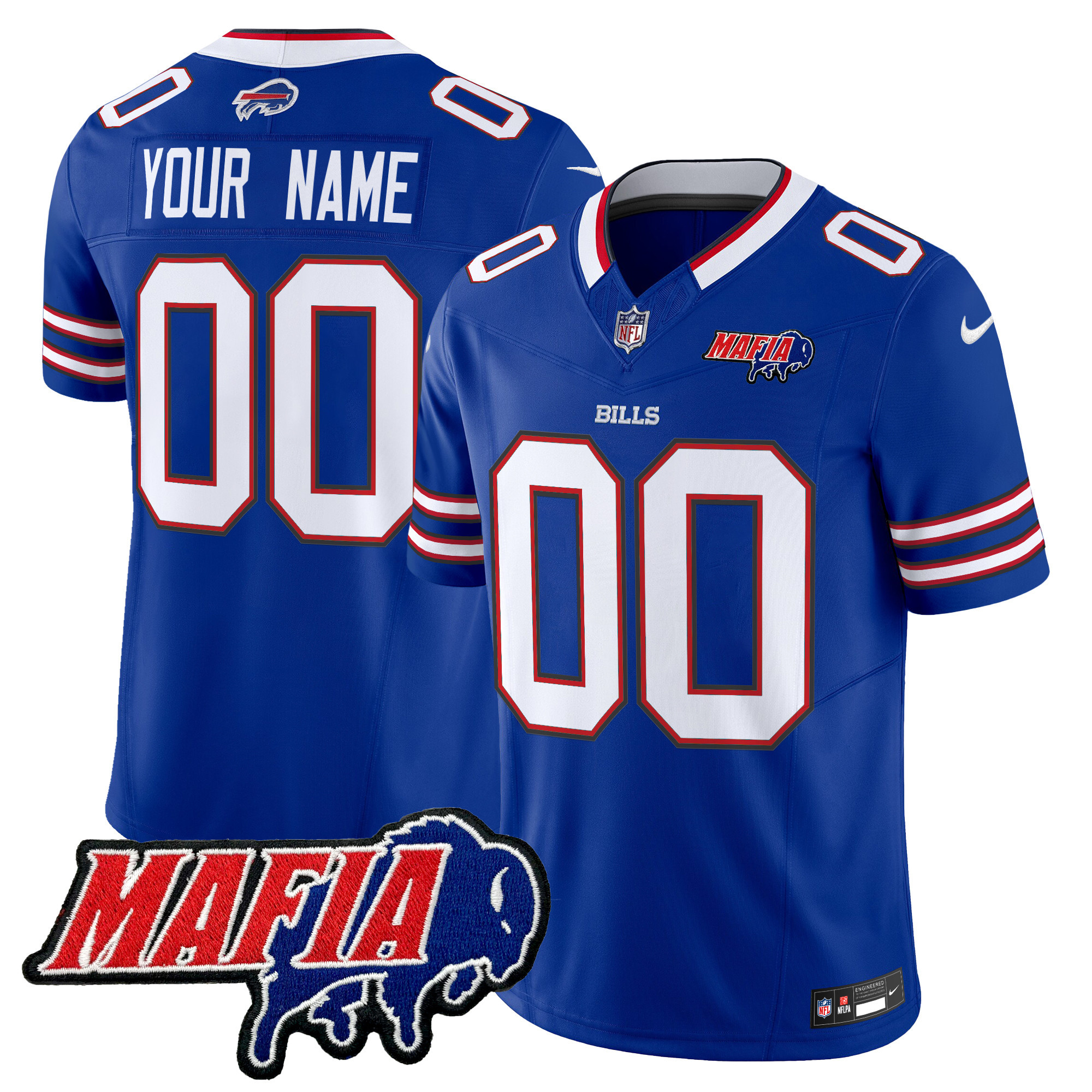 Buffalo Bills 2025 Bills Mafia Patch Vapor Limited Custom Jersey  All Stitched