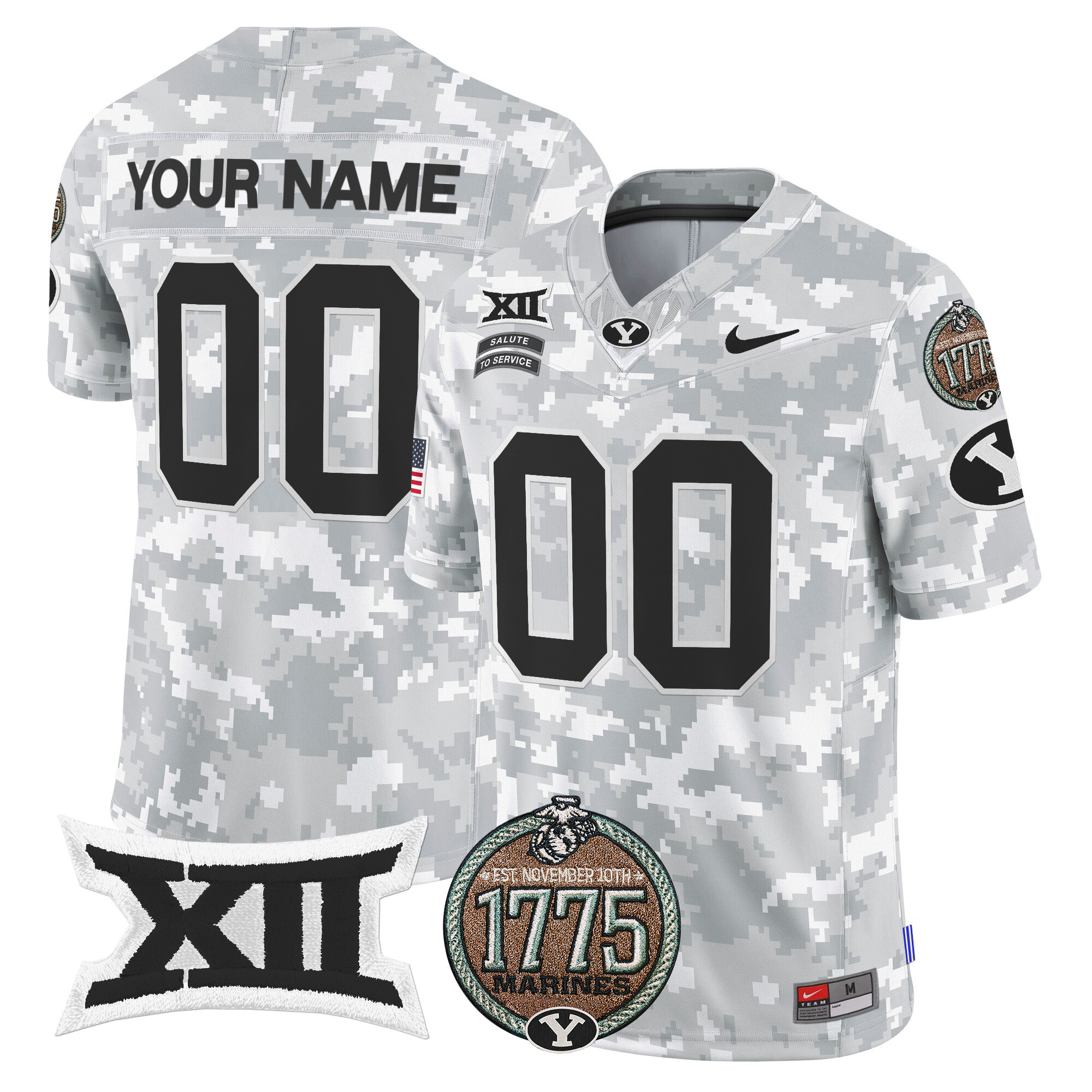 BYU Cougars 2024 Salute to Service Establishment Year Patch Vapor Limited Custom Jersey All Stitched