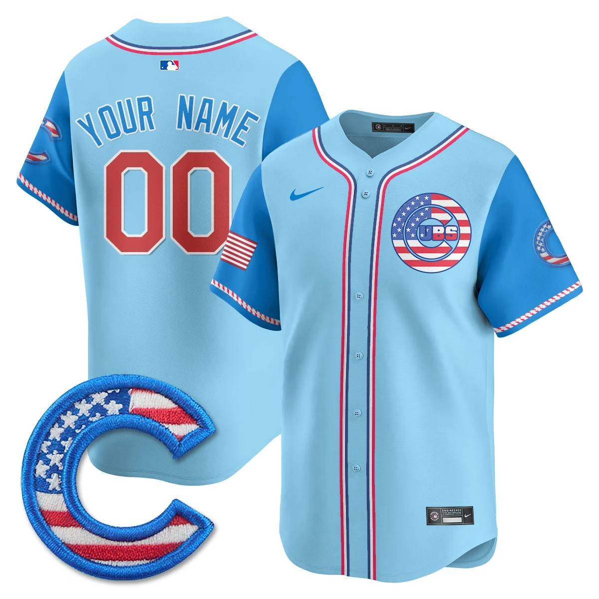 Chicago Cubs 2025 Fourth of July Vapor Premier Limited Custom Jersey  All Stitched