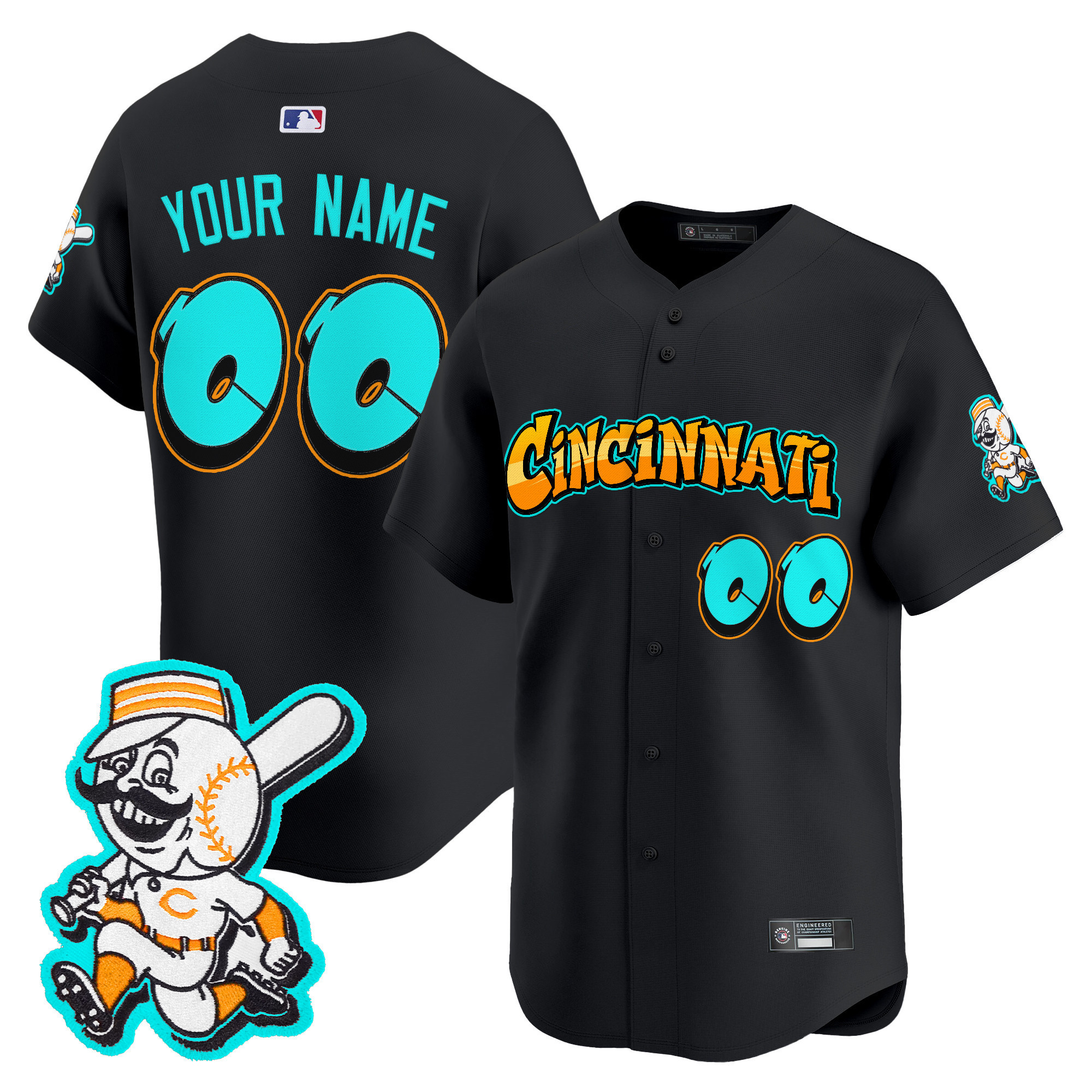 Cincinnati Reds Graffiti Queen City Edition Vapor Premier Limited Custom Jersey  All Stitched