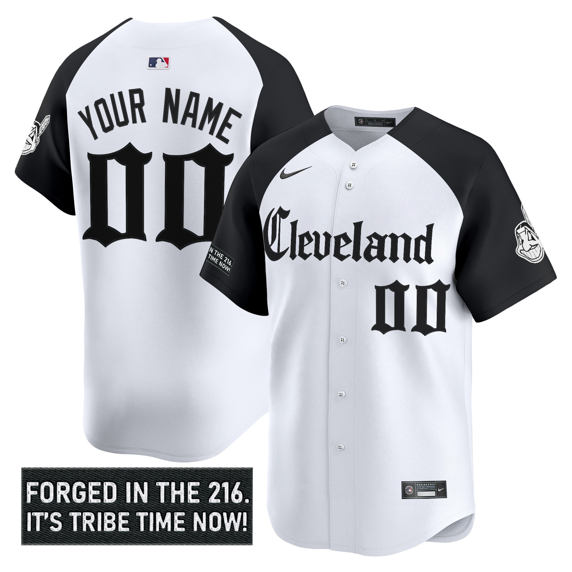 Cleveland Indians Gothic Iron Edition Vapor Premier Limited Custom Jersey  All Stitched