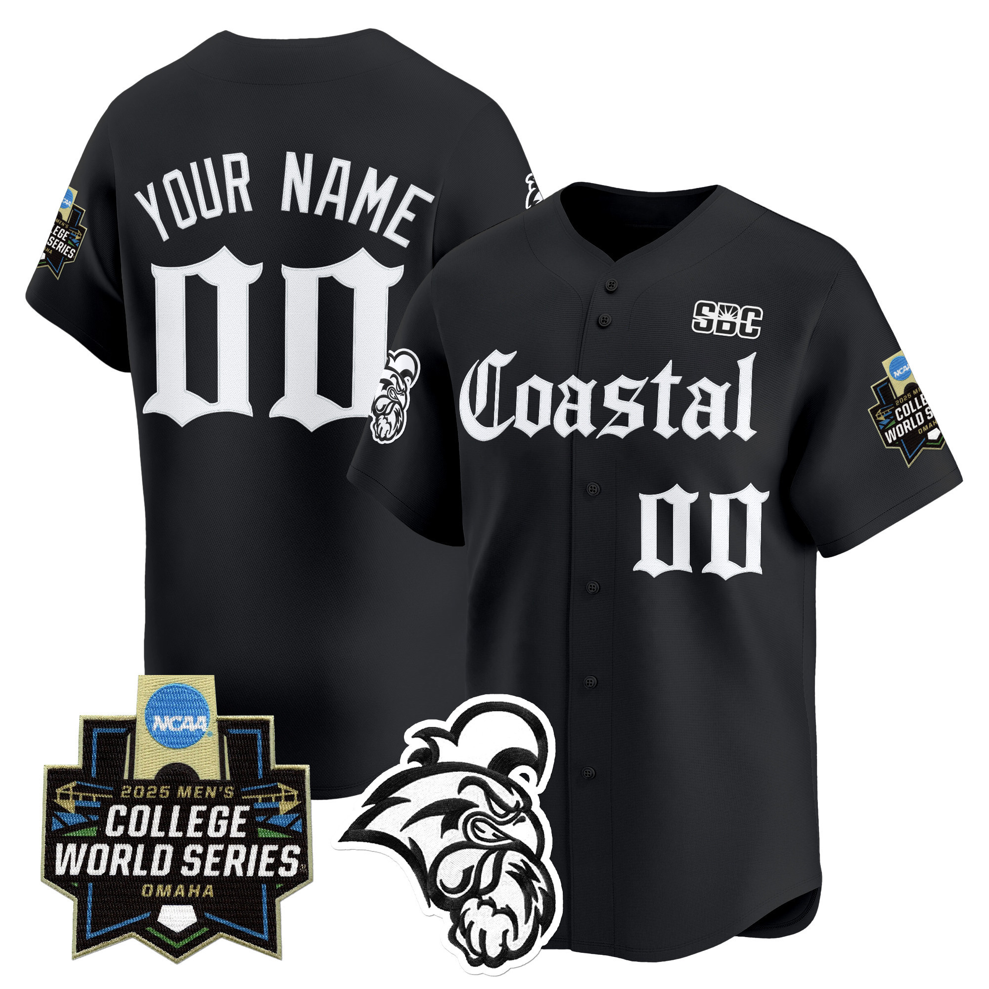 Coastal Carolina Chanticleers 2025 World Series Gothic Coastline Edition Vapor Premier Limited Custom Jersey  All Stitched