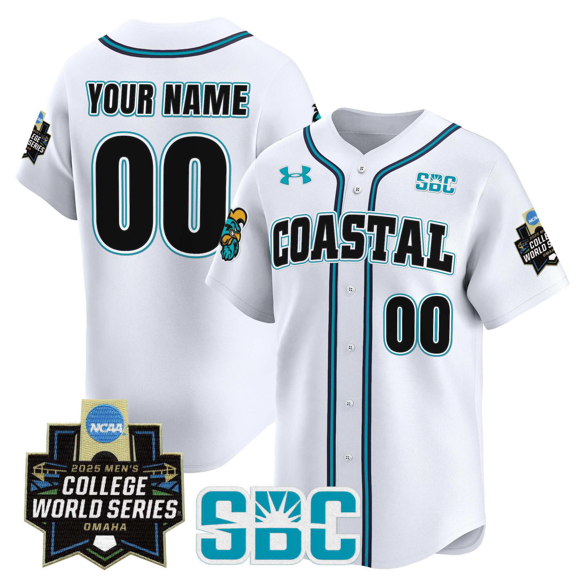 Coastal Carolina Chanticleers 2025 World Series Vapor Premier Limited Custom Jersey  All Stitched