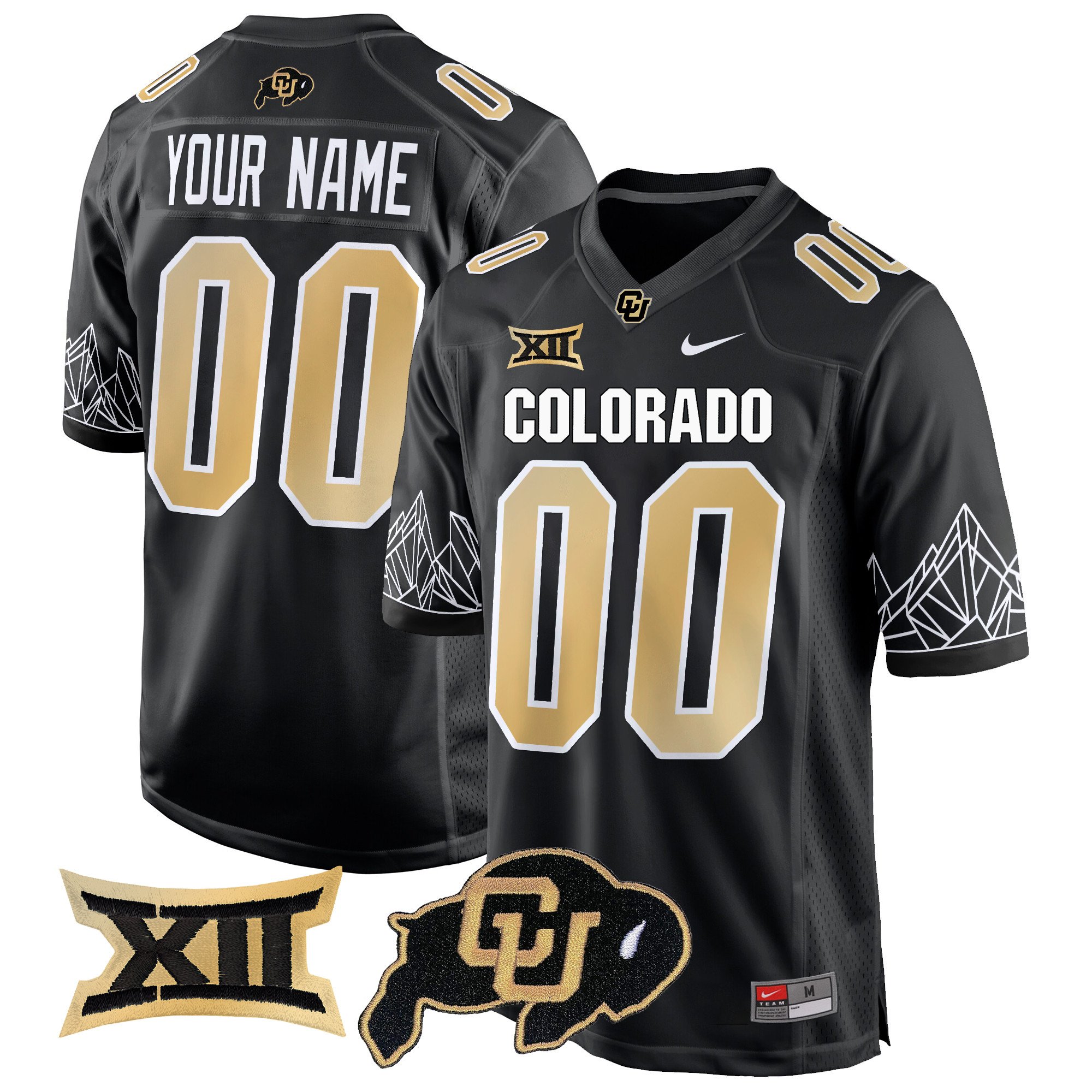 Colorado Buffaloes Big 12 XII Patch Game Custom Jersey All Stitched