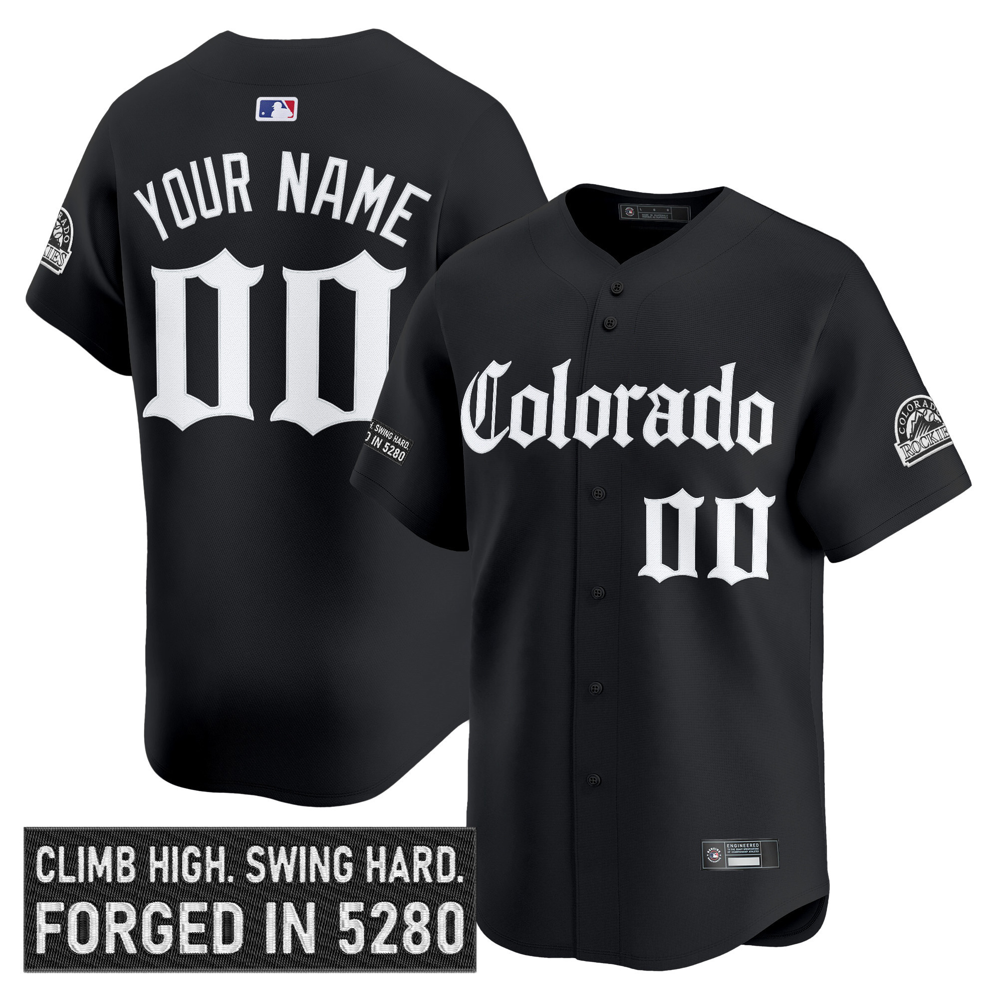 Colorado Rockies Gothic Mile High Shadows Edition Vapor Premier Limited Custom Jersey  All Stitched