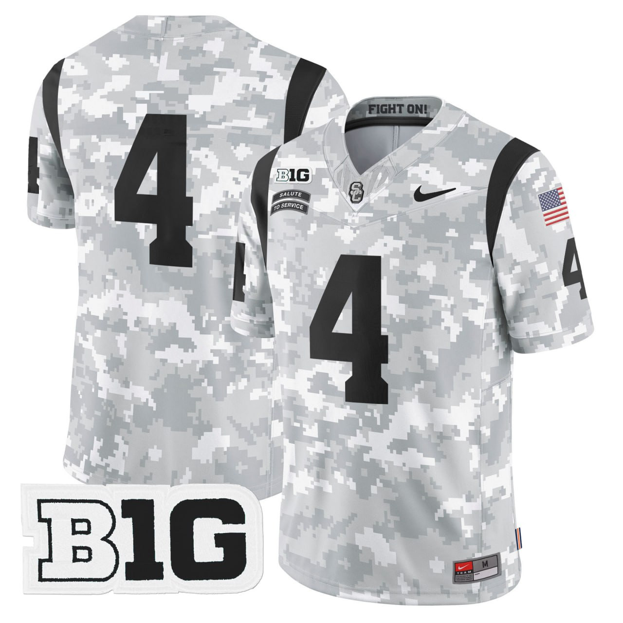 Customized USC Trojans 2024 Salute to Service Fight on! Vapor Limited Jersey V2  Arctic Camo  All Stitched