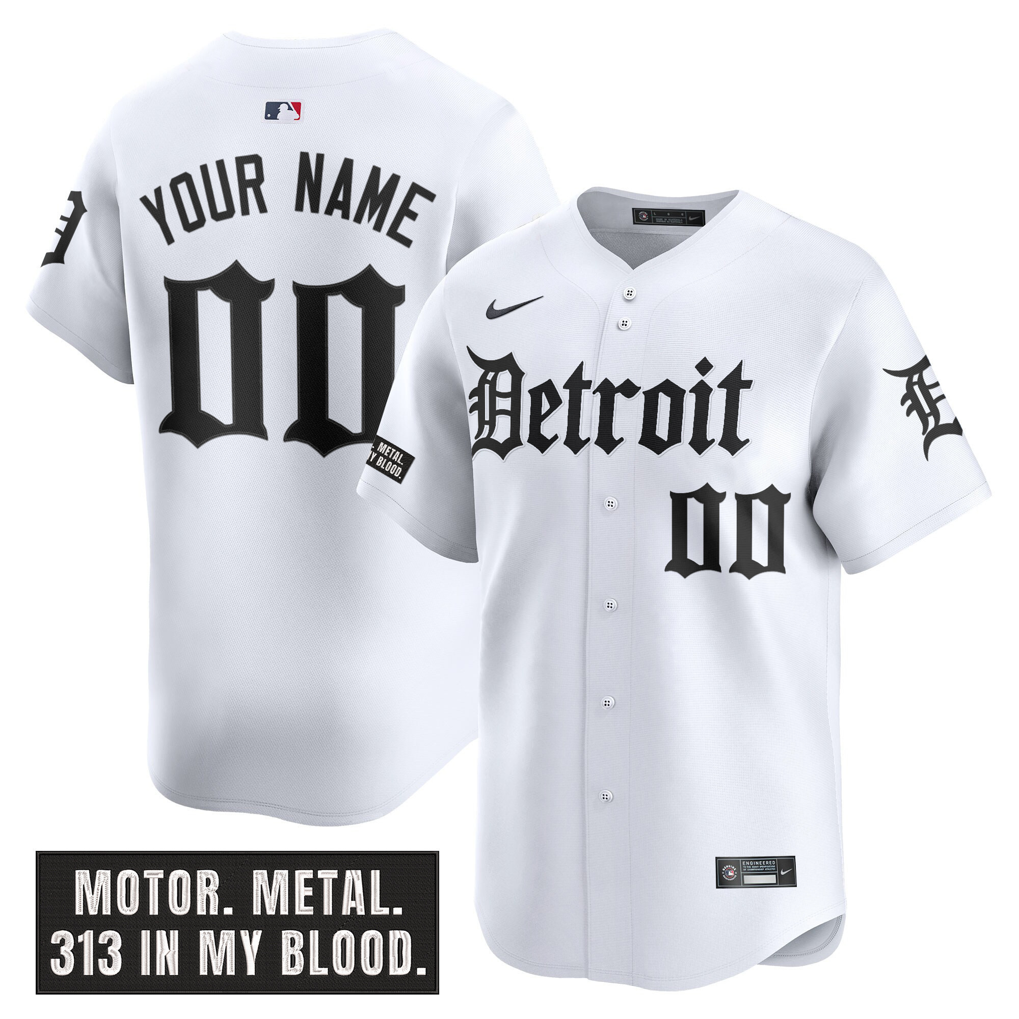 Detroit Tigers Motor Gothic Edition Vapor Premier Limited Custom Jersey  All Stitched