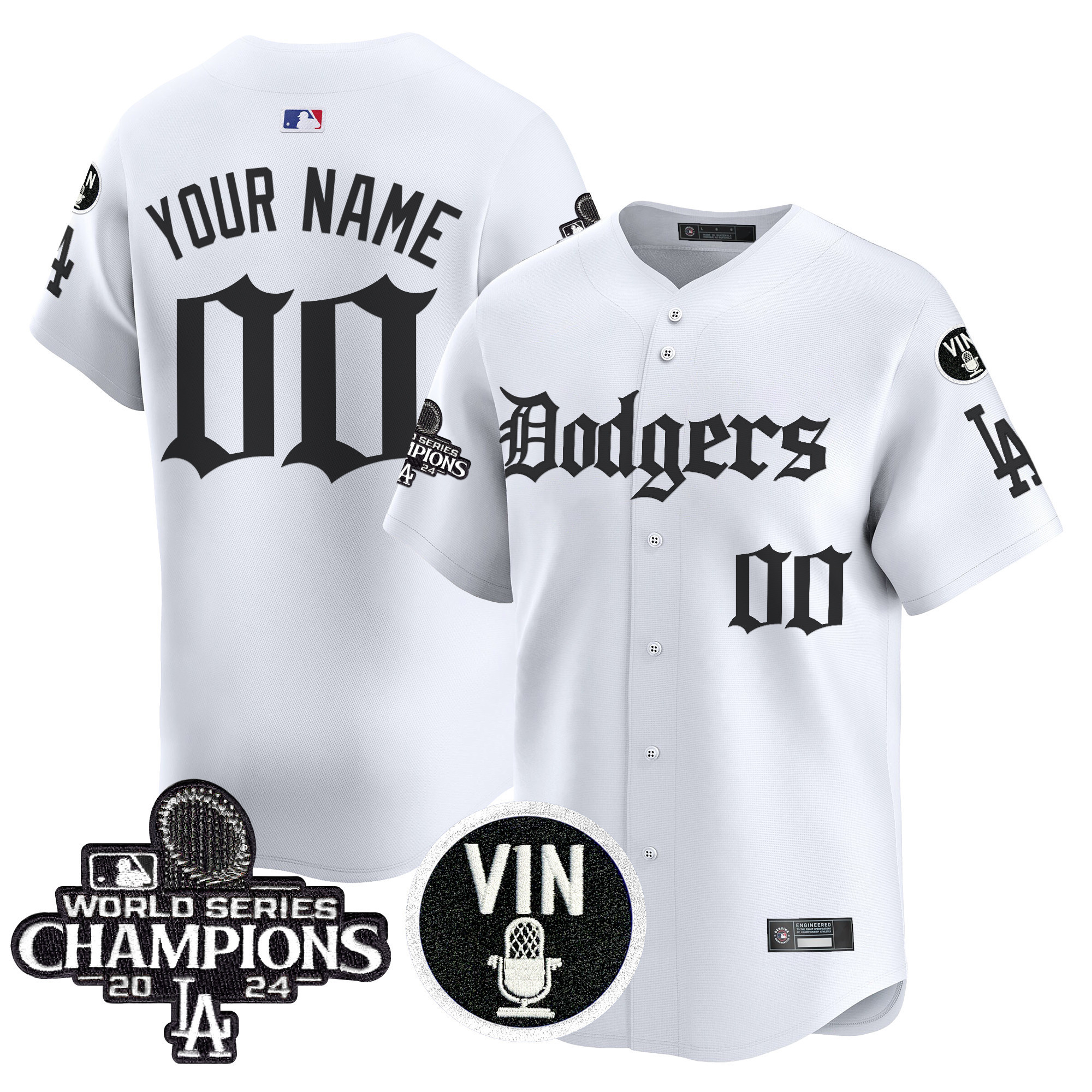 Dodgers 2025 LA Gothic Style Vapor Premier Limited Custom Jersey V2  All Stitched