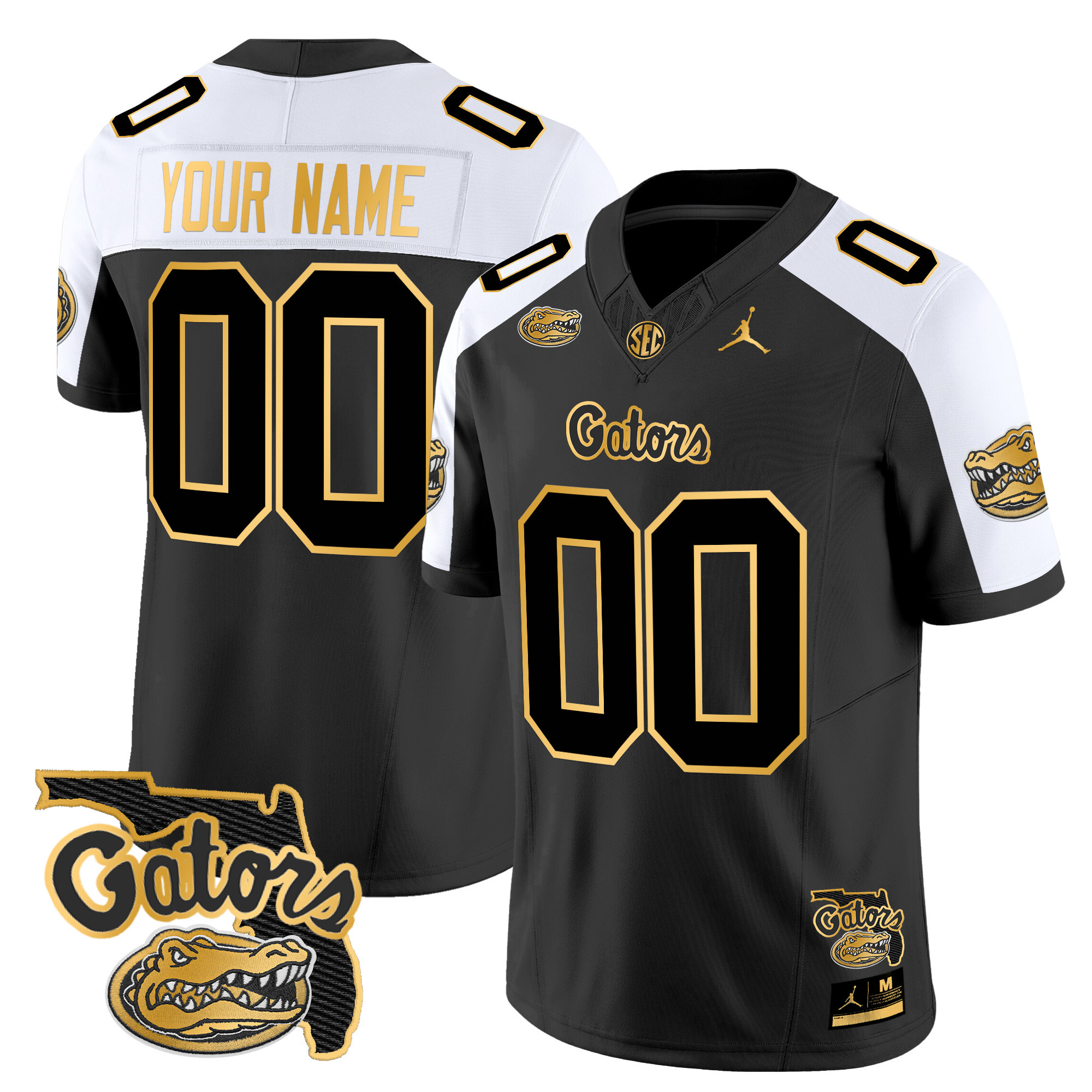 Florida Gators 2025 Florida Patch Gold Vapor Limited Custom Jersey  All Stitched