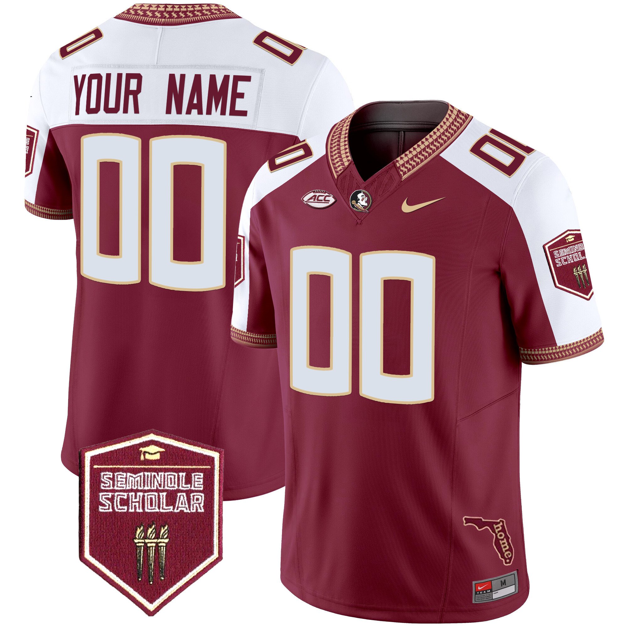 Florida State Seminoles 2024 Seminole Scholar Patch Vapor Limited Custom Jersey All Stitched