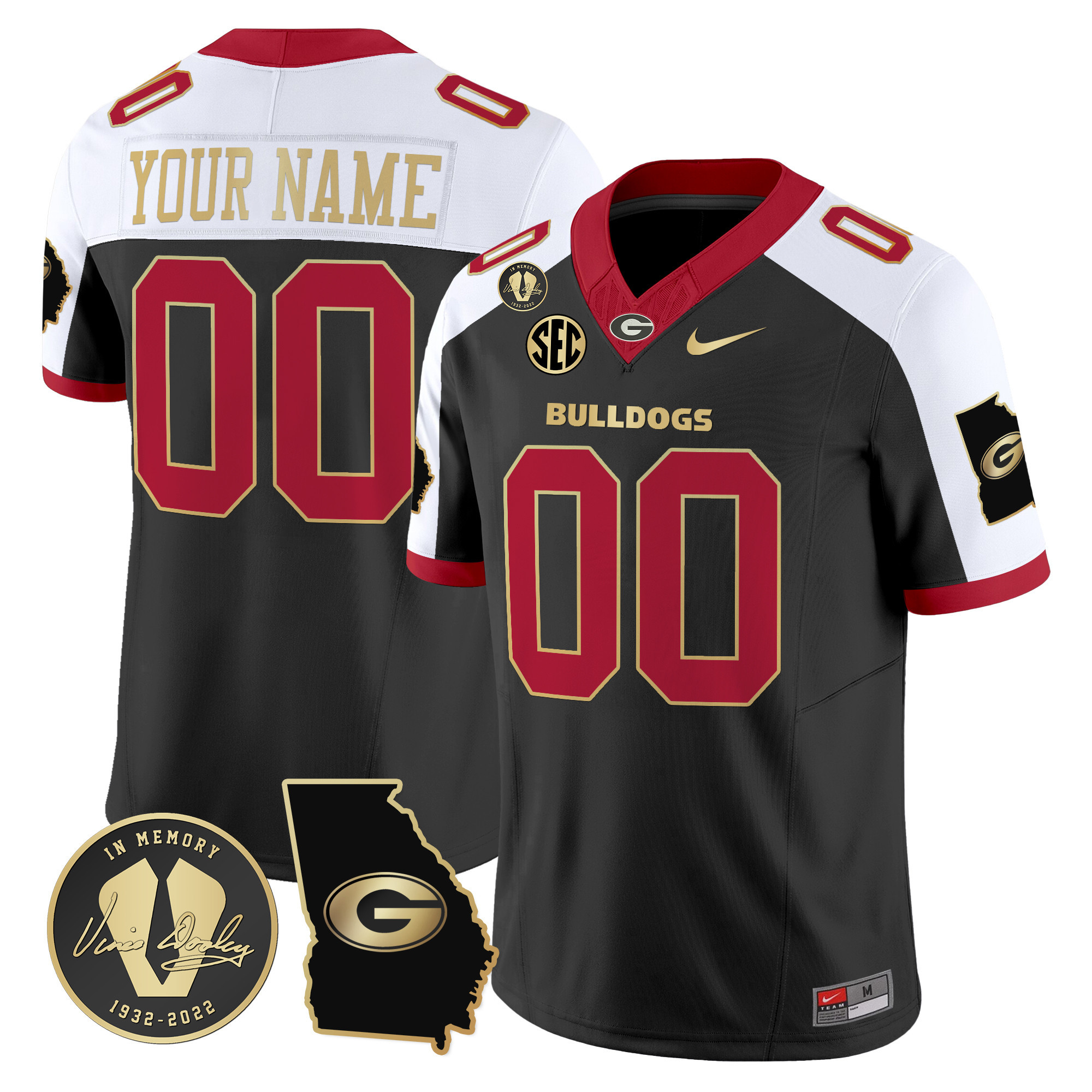 Georgia Bulldogs 2024 Vapor Limited Custom Jersey V3 Georgia Map All Stitched