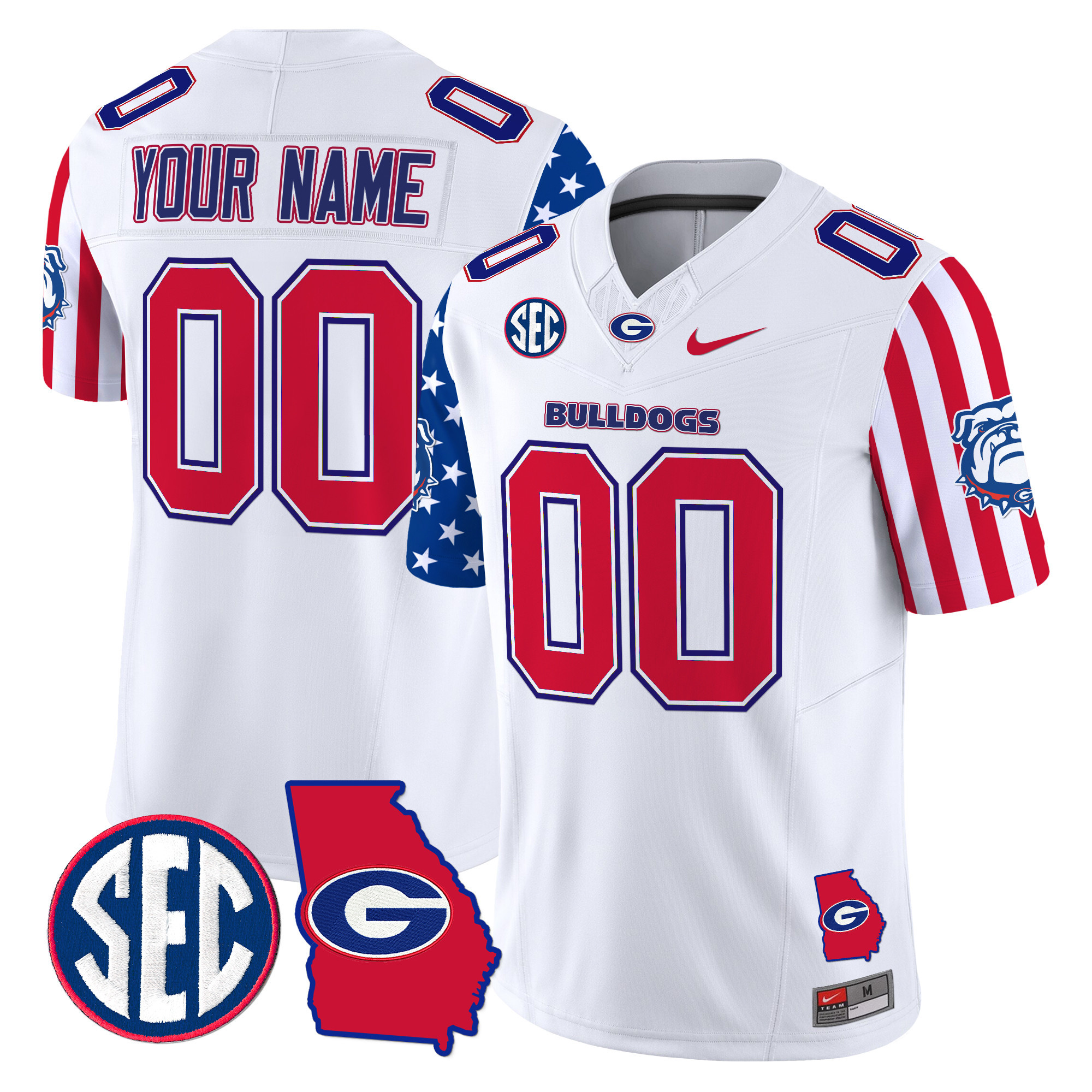 Georgia Bulldogs American Style Vapor Limited Custom Jersey All Stitched