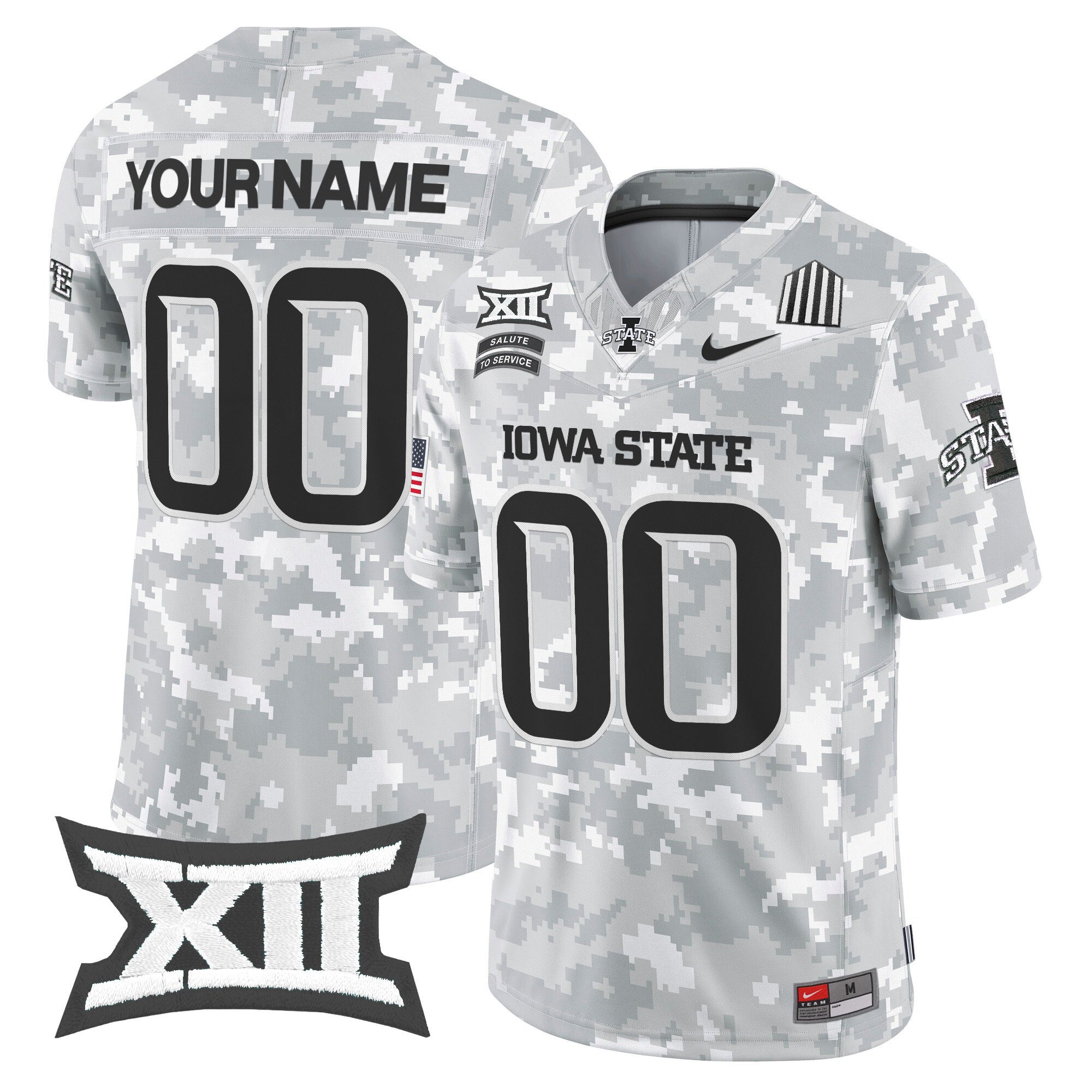 Iowa State Cyclones 2024 Salute to Service Vapor Limited Custom Jersey Arctic Camo All Stitched