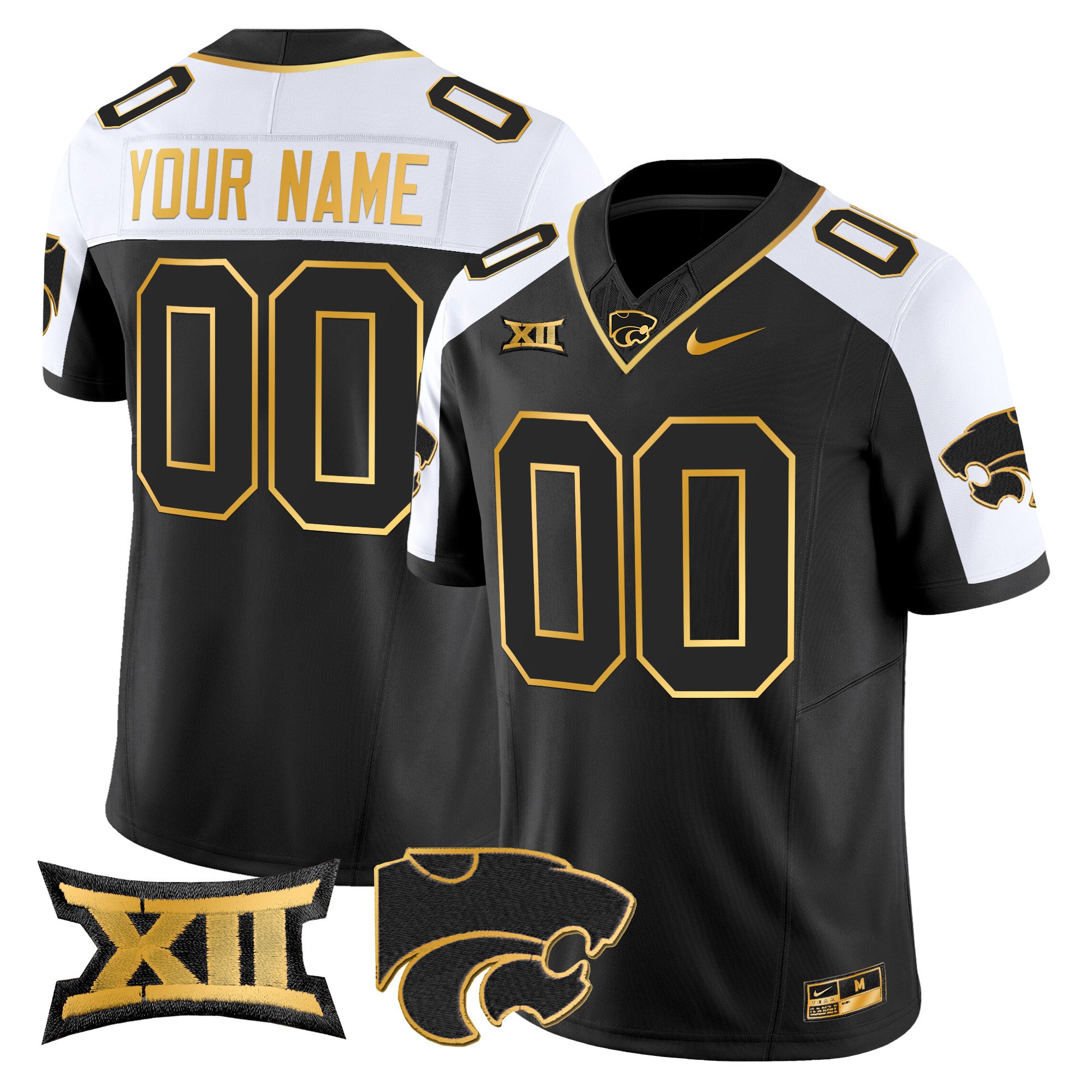 Kansas State Wildcats 2024 Gold Vapor Limited Custom Jersey All Stitched