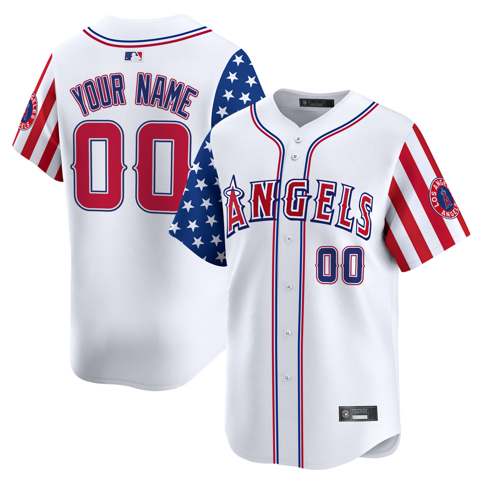 Los Angeles Angels 2025 Independence Day Vapor Premier Limited Custom Jersey  All Stitched