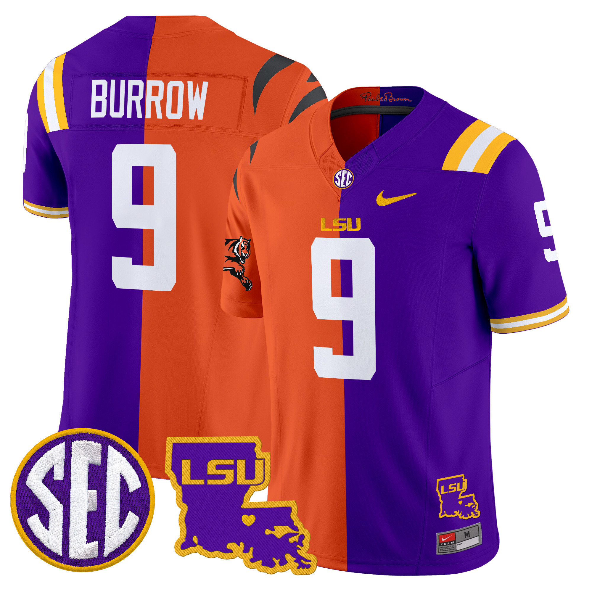 LSU Tiger Split Vapor Limited Jersey All Stitched
