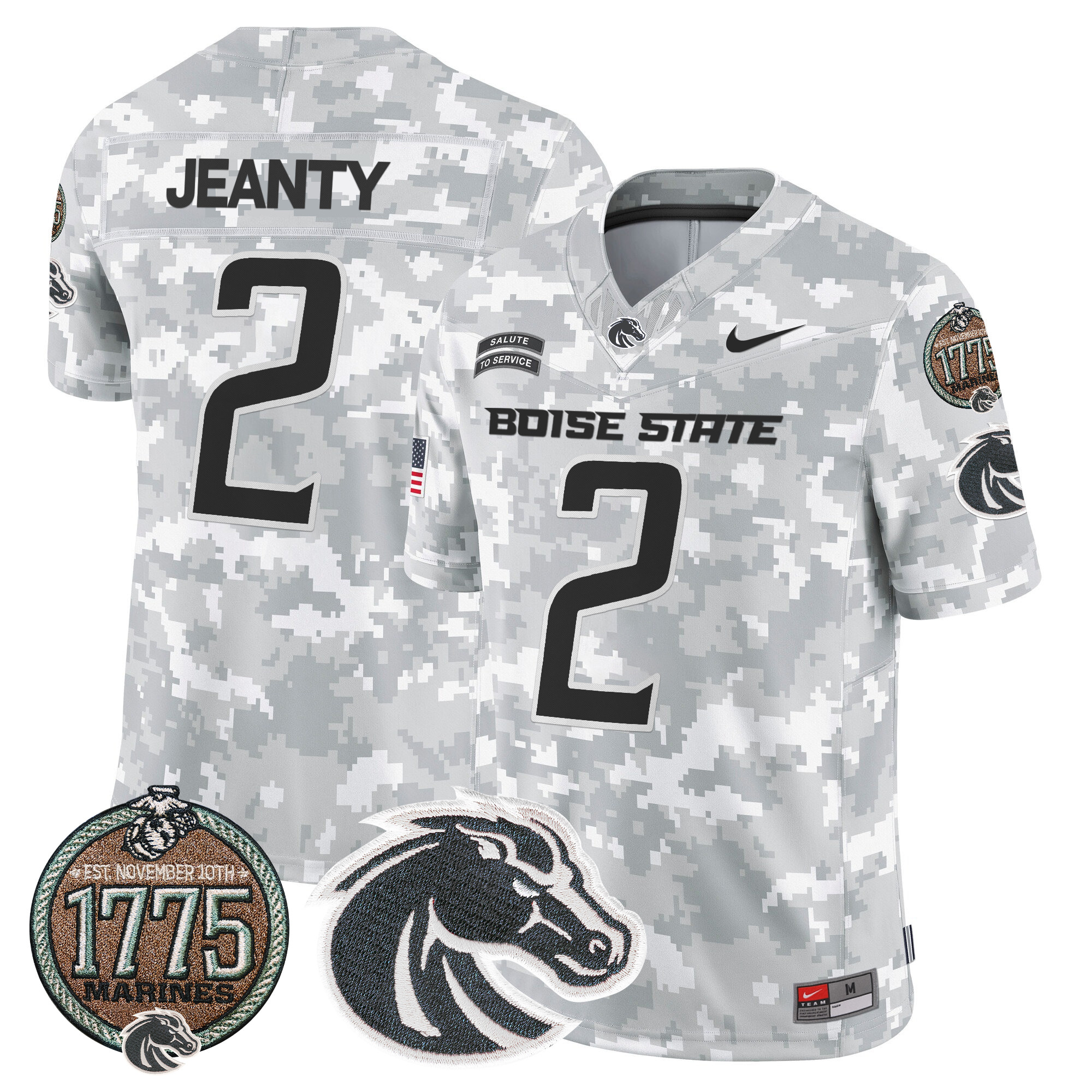 Men's Boise State Broncos 2024 Salute to Service Establishment Year Patch Vapor Limited Jersey All Stitched