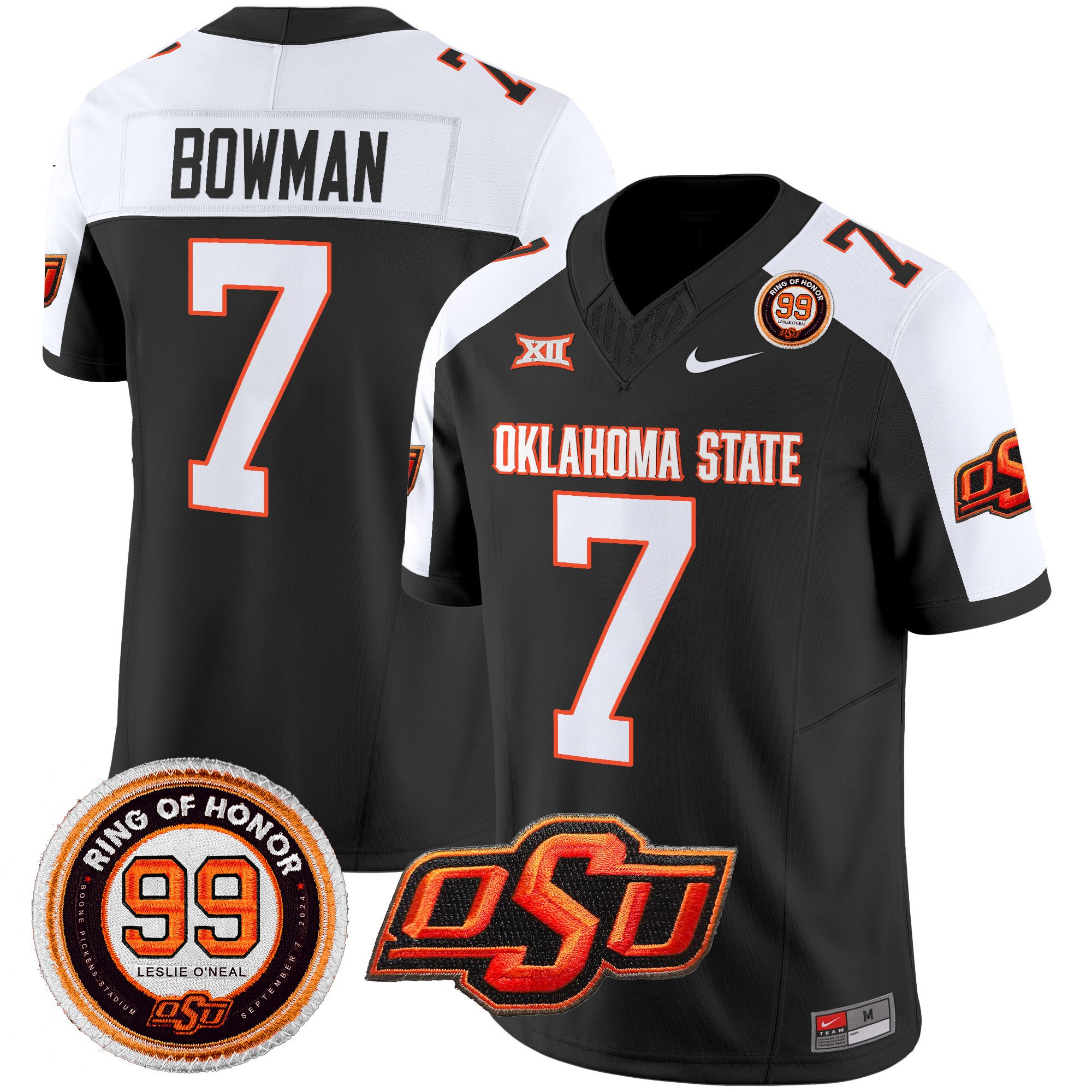 Men's Oklahoma State Cowboys Leslie O'neal Patch Vapor Limited Jersey All Stitched