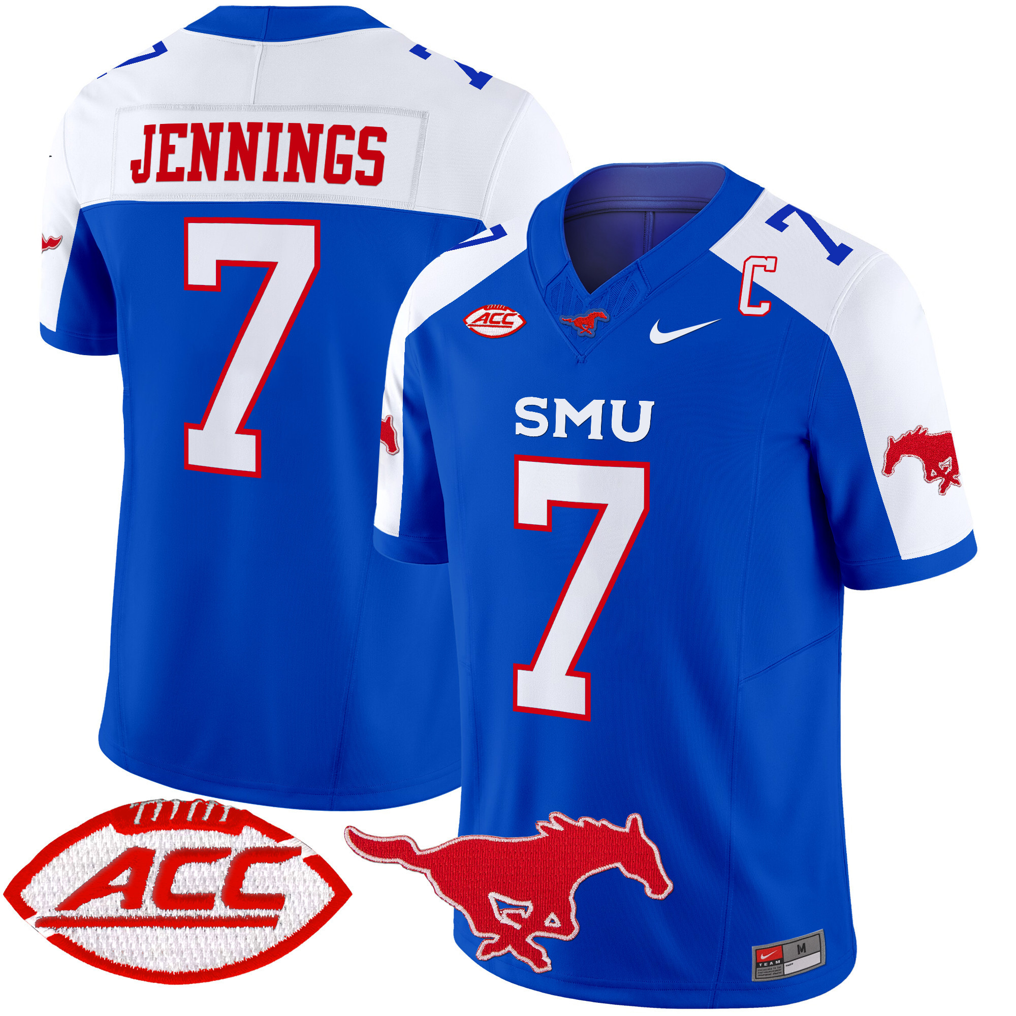 Men's SMU Mustangs 2024 Vapor Limited Jersey All Stitched