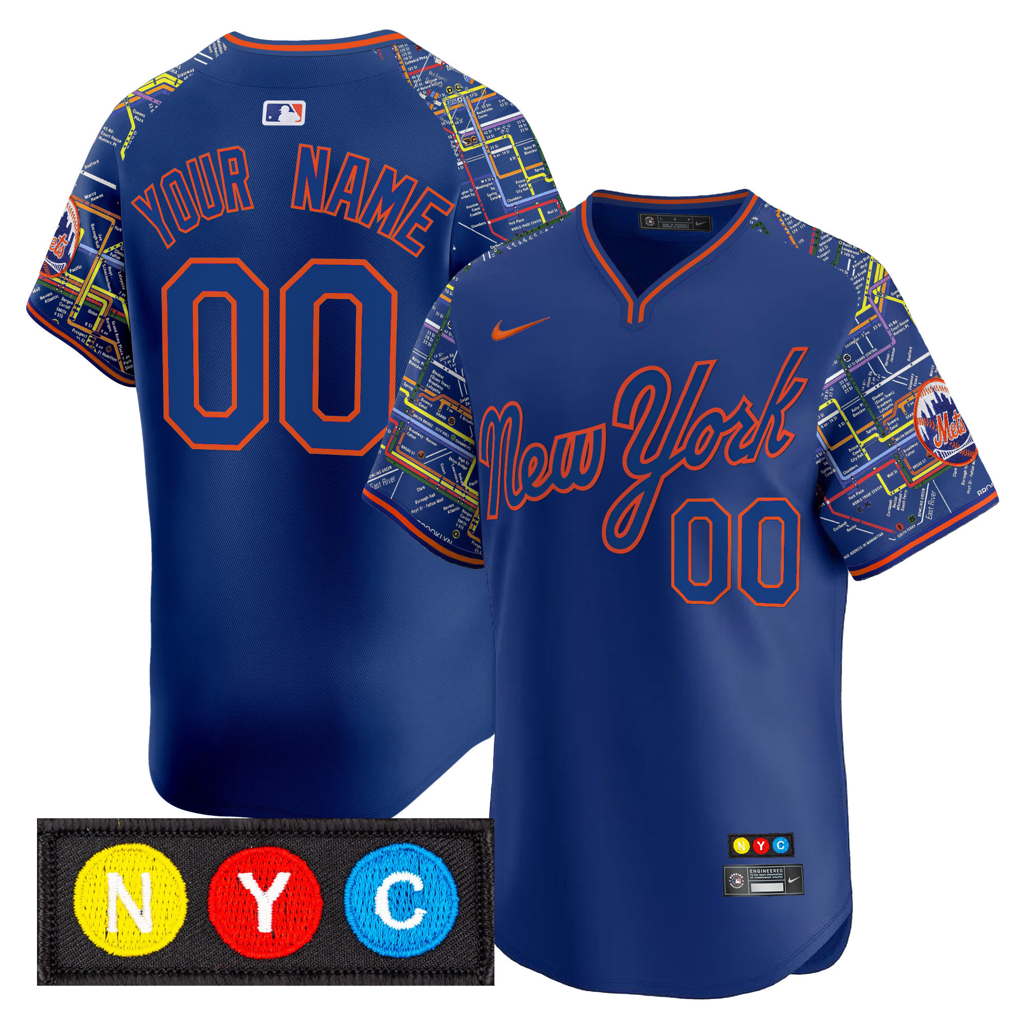New York Mets Subway Style Vapor Premier Limited Custom Jersey  Stitched