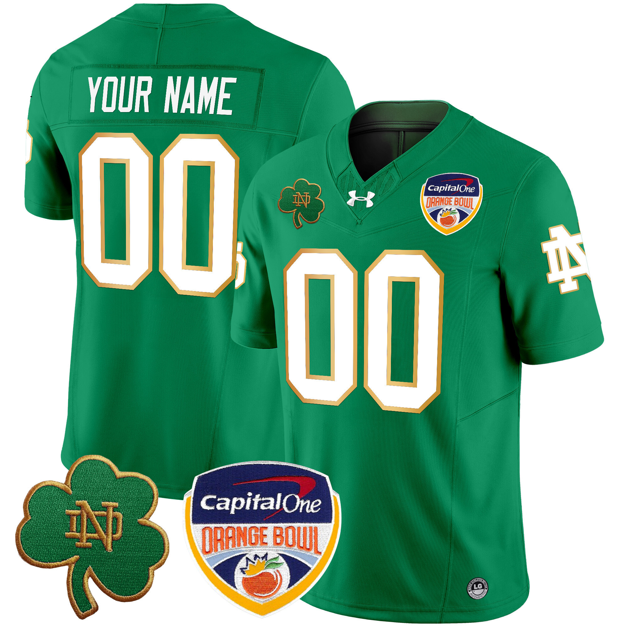 Notre Dame Fighting Irish 2024 Orange Bowl Patch Vapor Limited Custom Jersey All Stitched