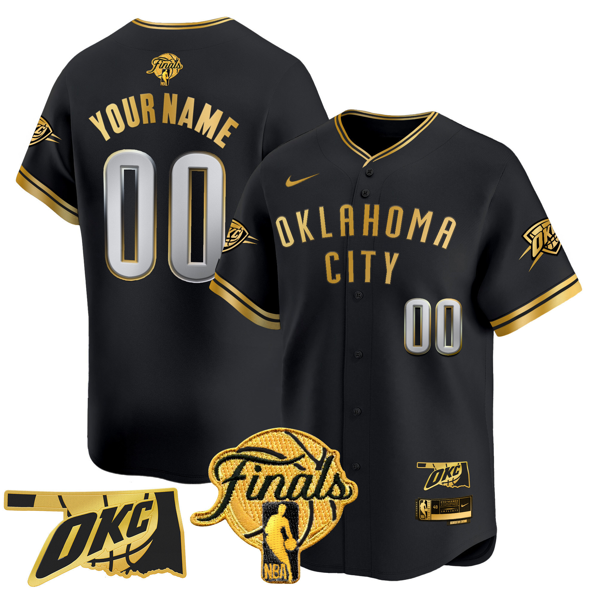 Oklahoma City Thunder 2025 Finals Vapor Baseball Custom Jersey  All Stitched