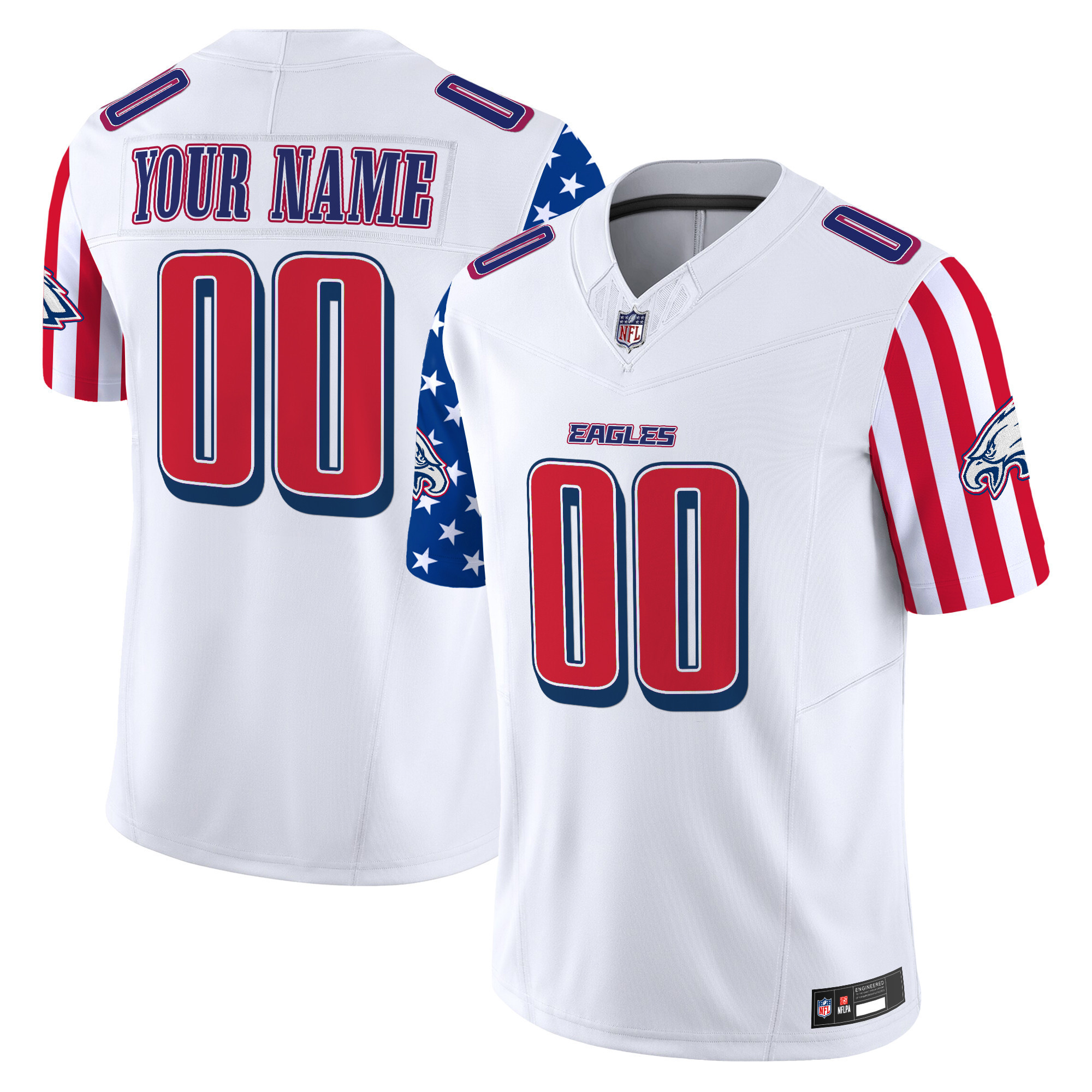 Philadelphia Eagles 2025 Independence Day Vapor Limited Custom Jersey  All Stitched