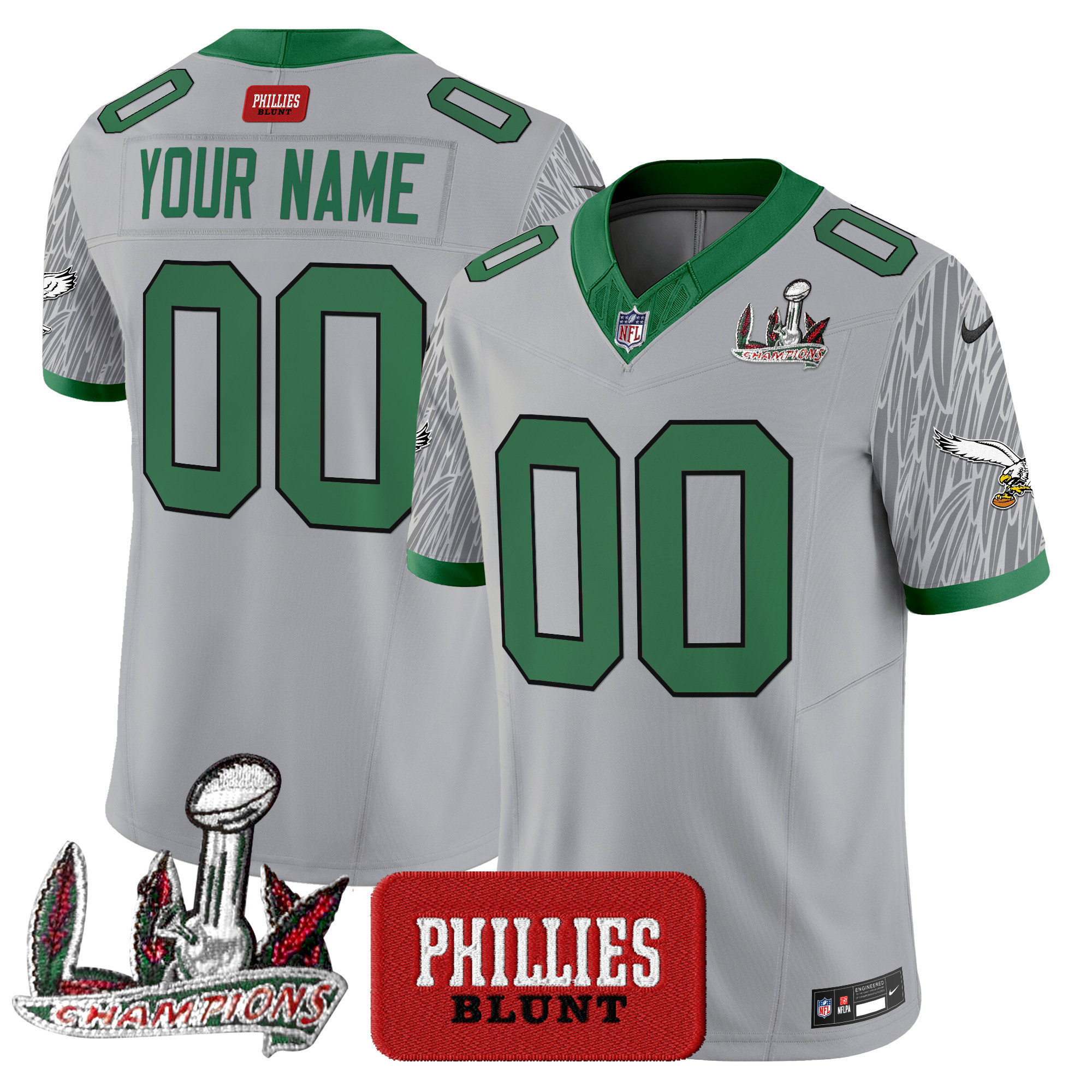 Philadelphia Eagles Phillies Blunt Vapor Limited Custom Jersey  Stitched
