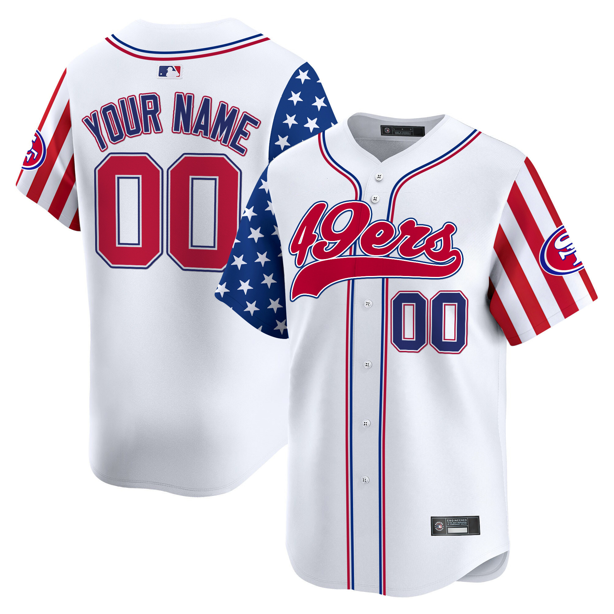 San Francisco 49ers 2025 Independence Day Vapor Baseball Custom Jersey  All Stitched