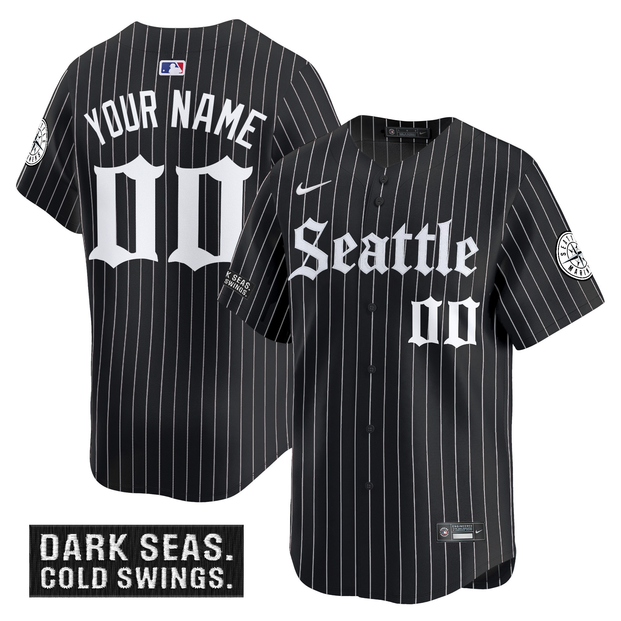 Seattle Mariners Deep Sea Gothic Edition Vapor Premier Limited Custom Jersey  All Stitched