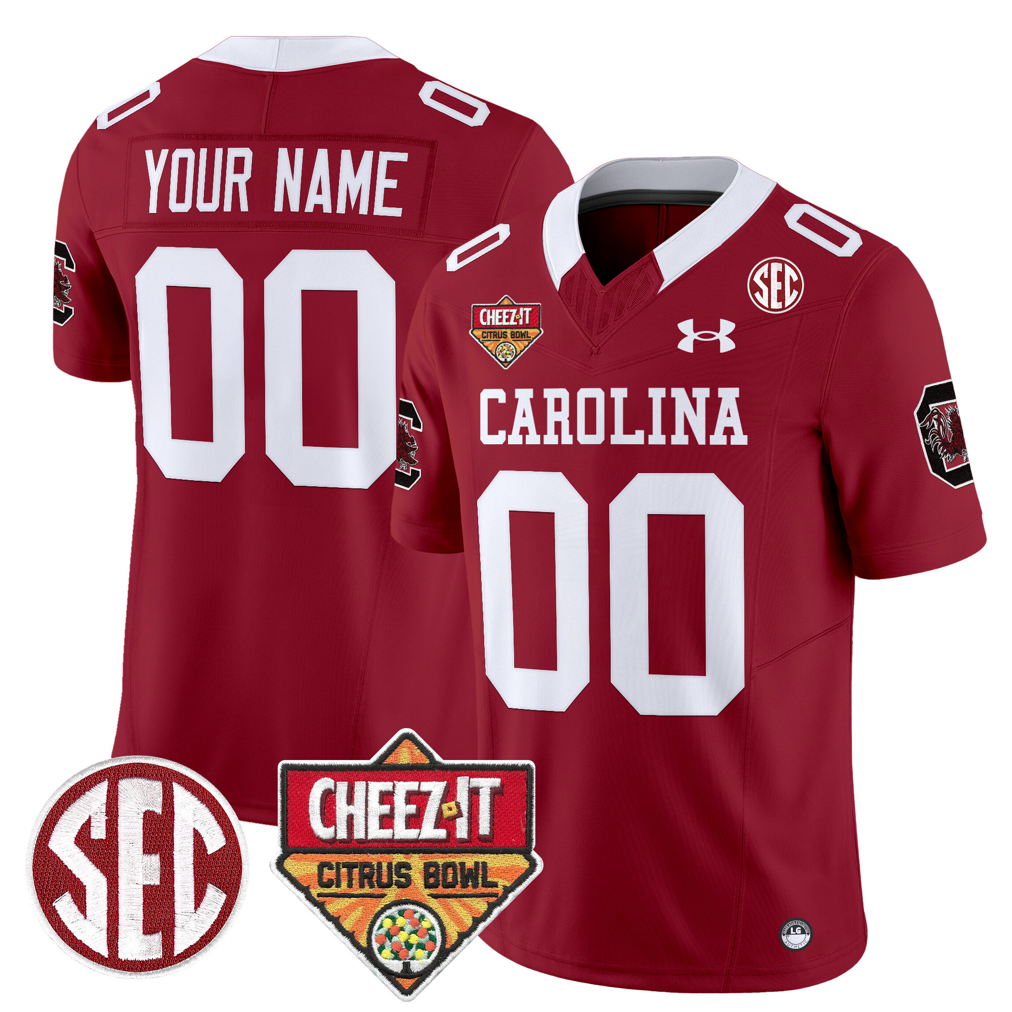 South Carolina Gamecocks 1980 Throwback Cheez-It Citrus Bowl Patch Vapor Limited Custom Jersey All Stitched