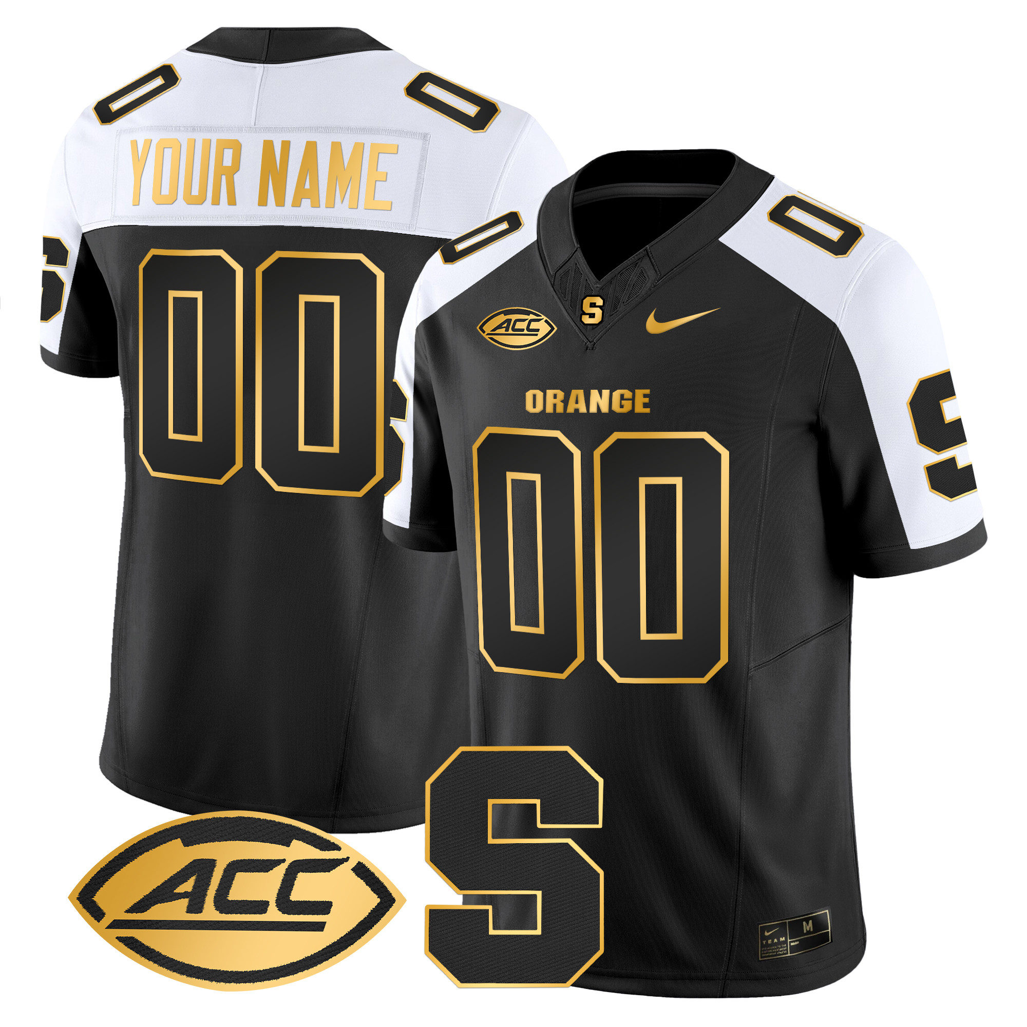 Syracuse Orange 2024 Gold Vapor Limited Custom Jersey All stitched