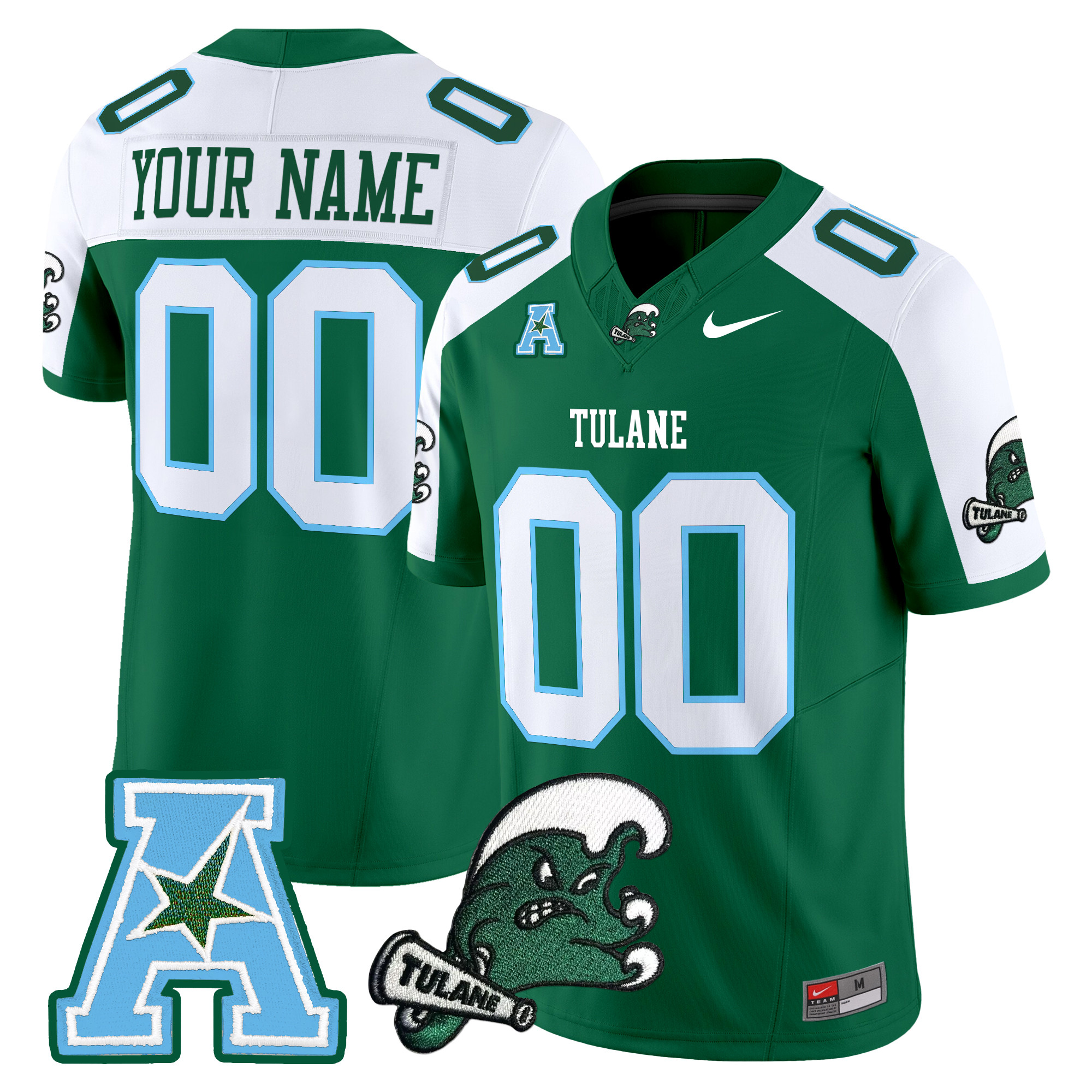 Tulane Green Wave 2024 Vapor Limited Custom Jersey All Stitched